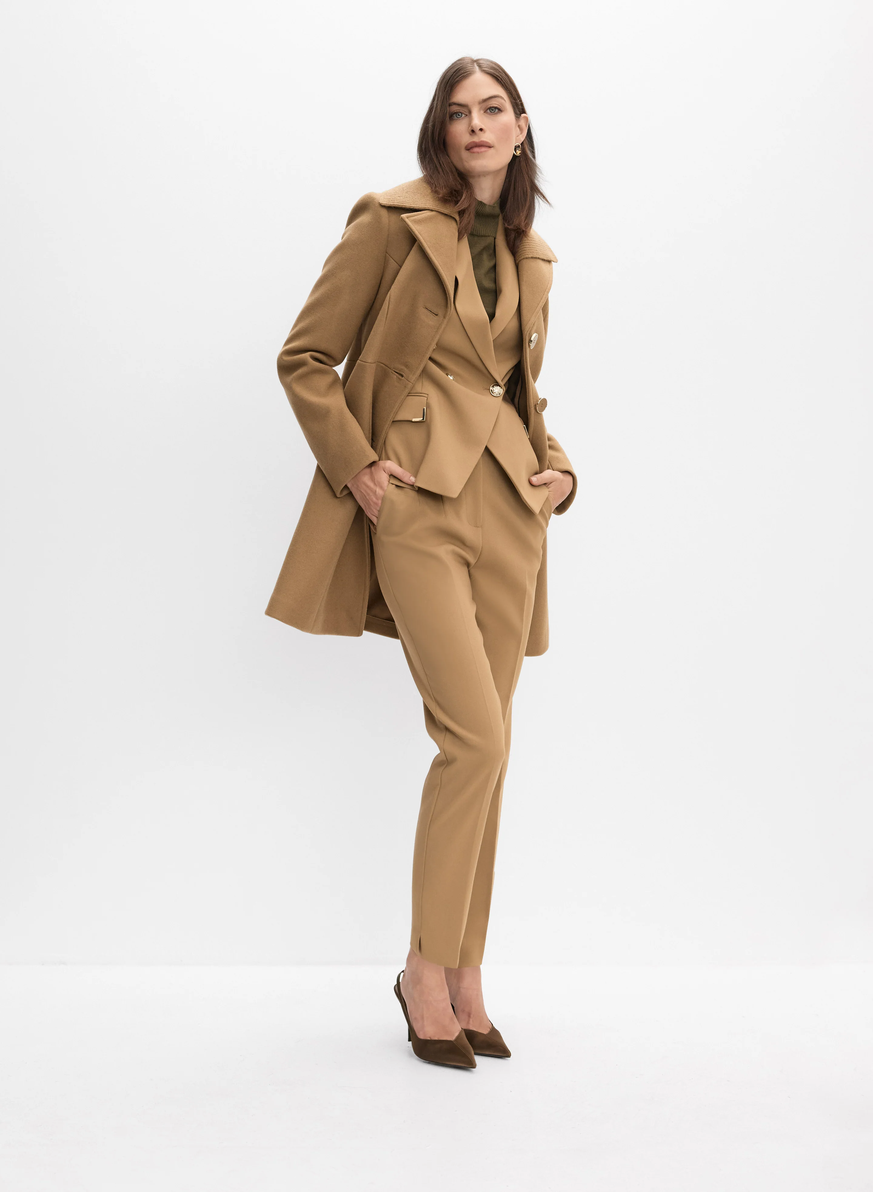 Stretch Wool-Blend Button Coat - Image 3