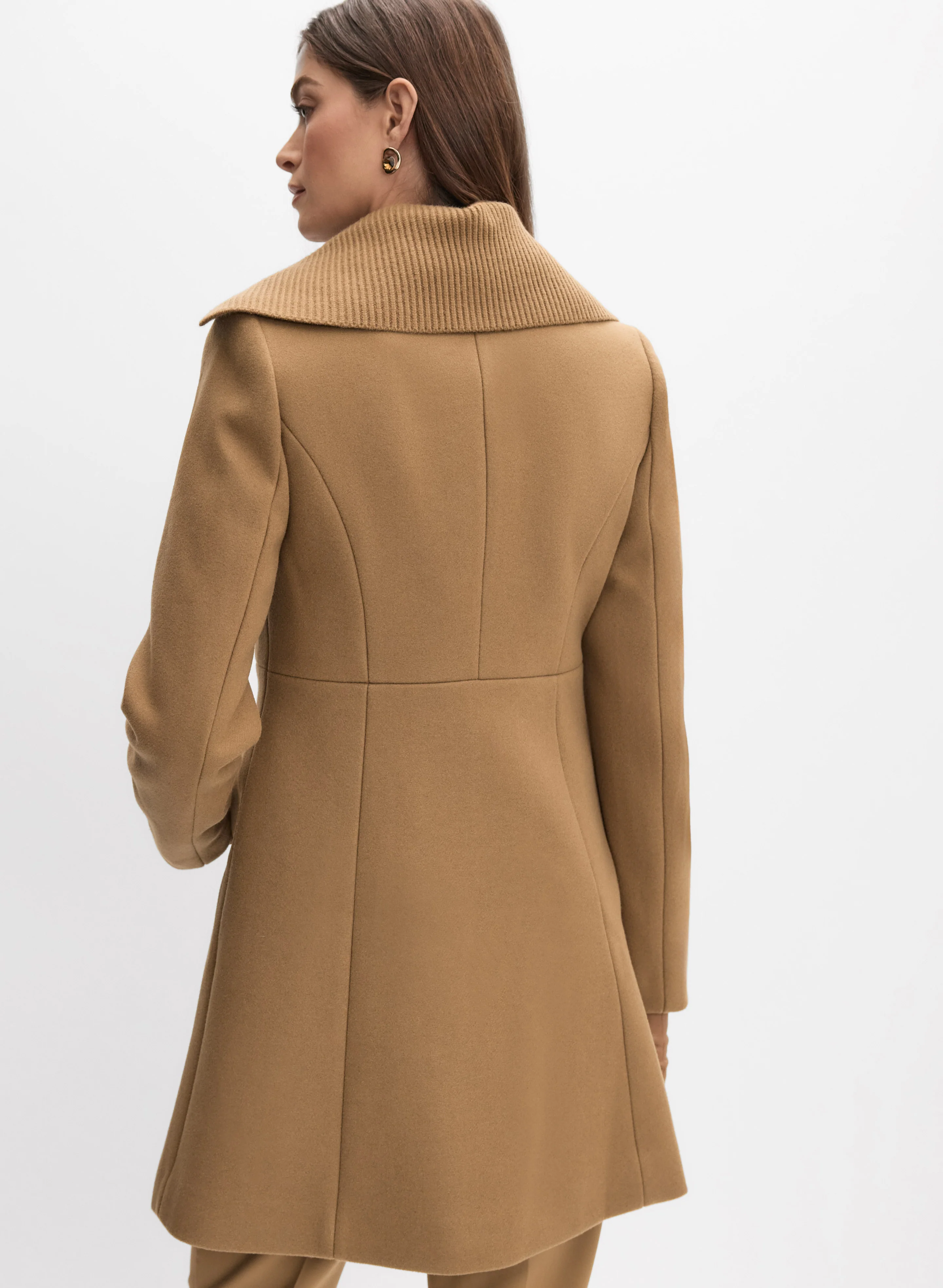Stretch Wool-Blend Button Coat - Image 4