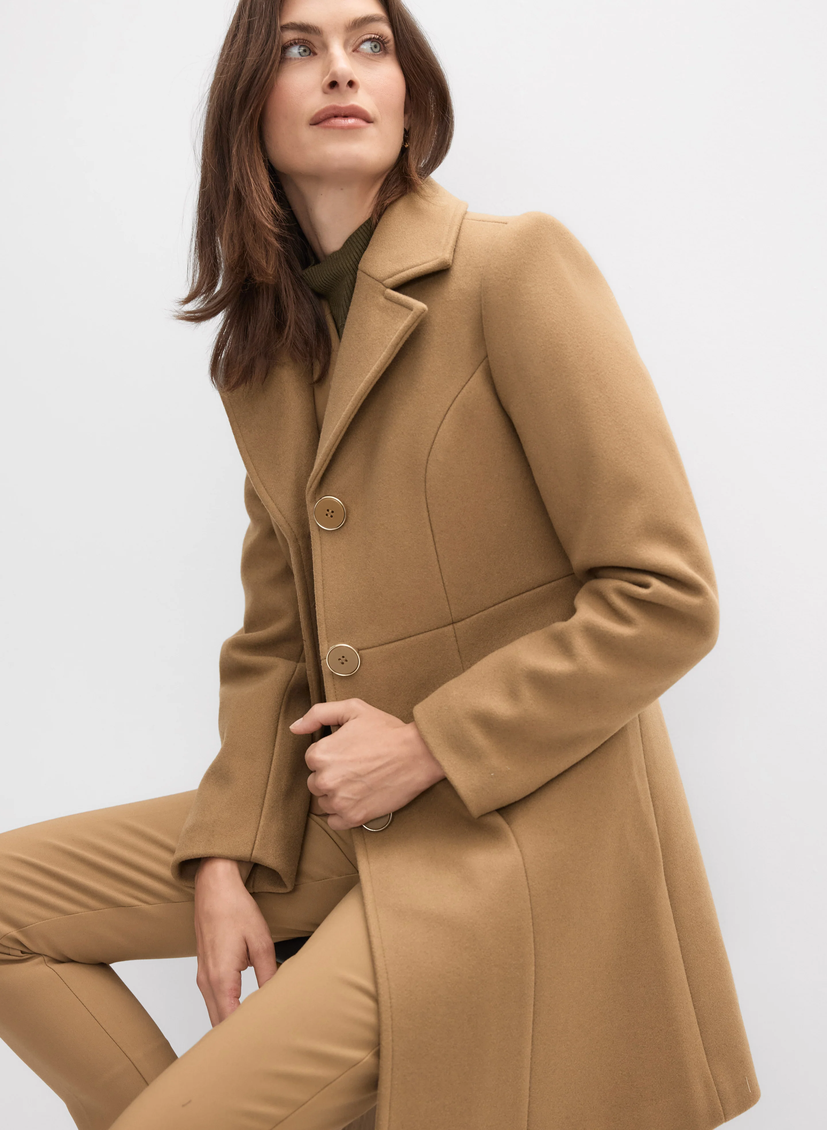 Stretch Wool-Blend Button Coat - Image 5