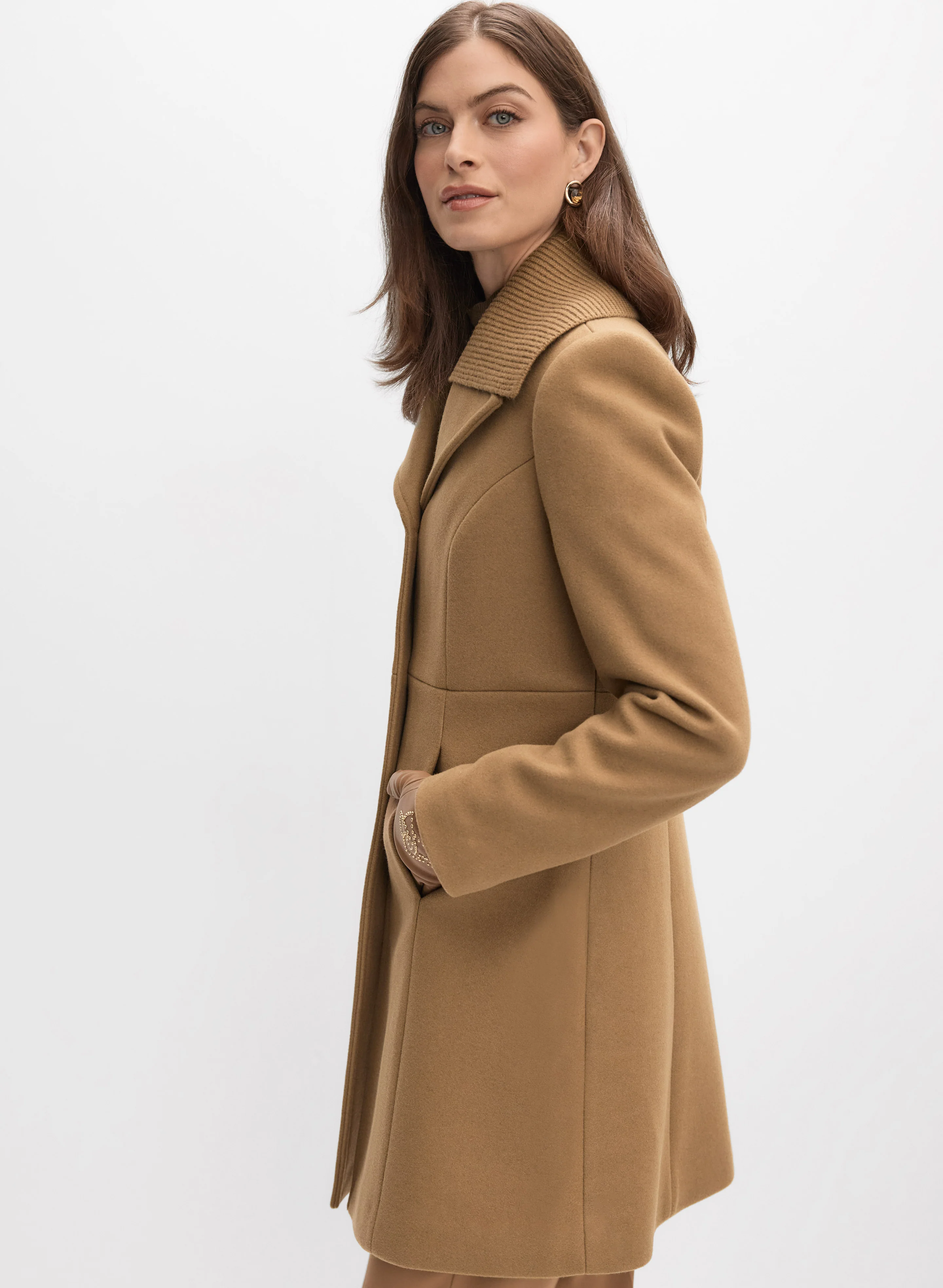 Stretch Wool-Blend Button Coat - Image 8