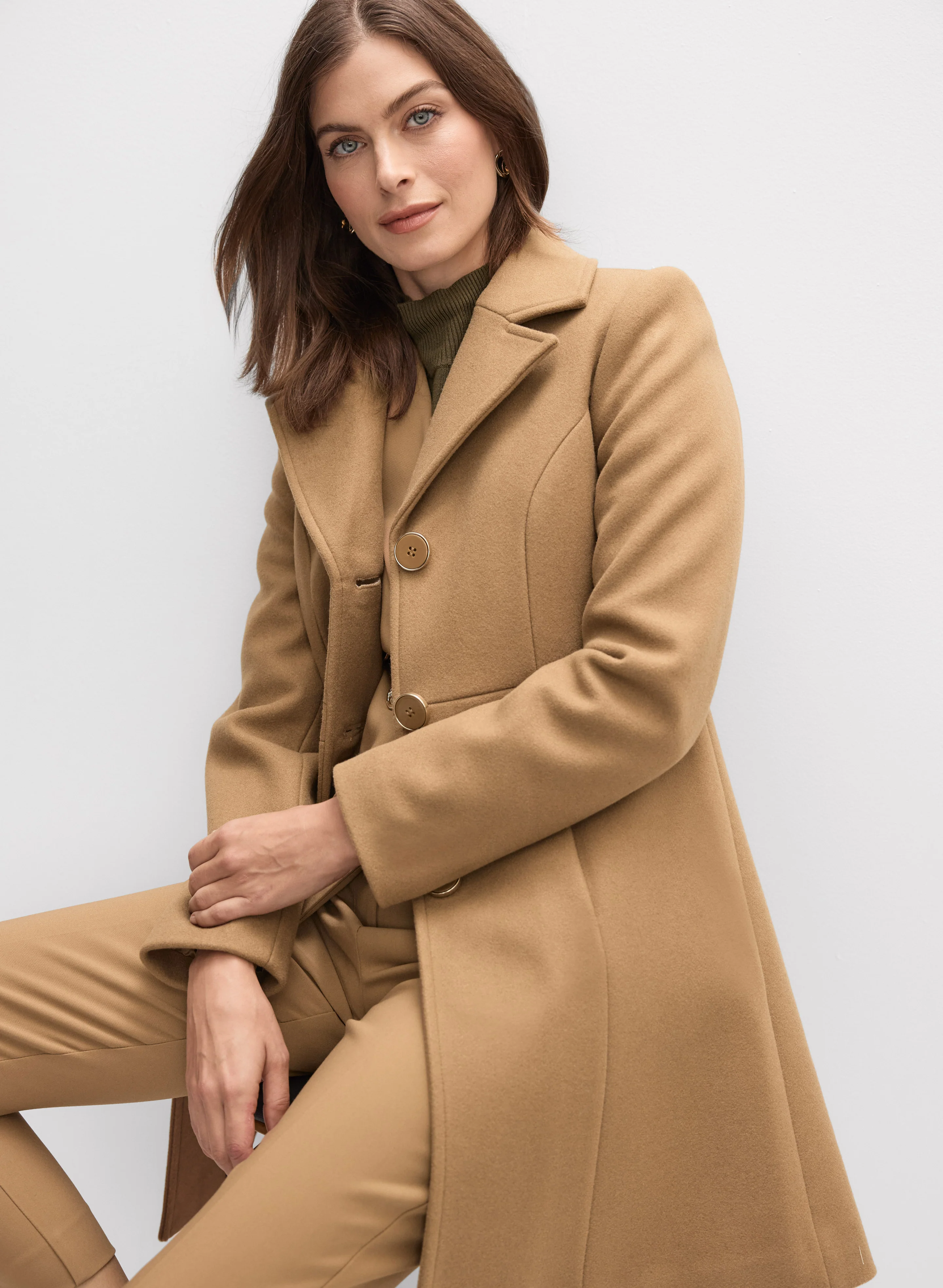 Stretch Wool-Blend Button Coat - Image 9
