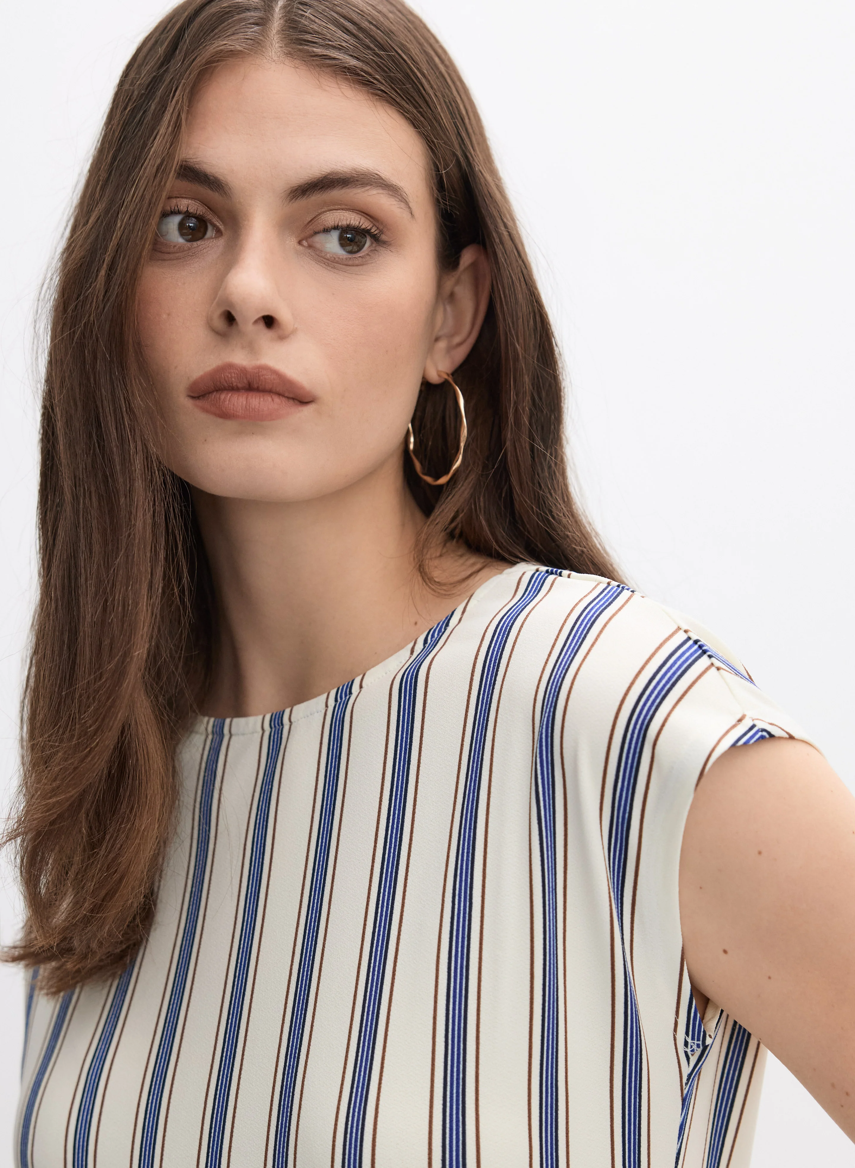 Stripe Cap Sleeve Top - Image 2