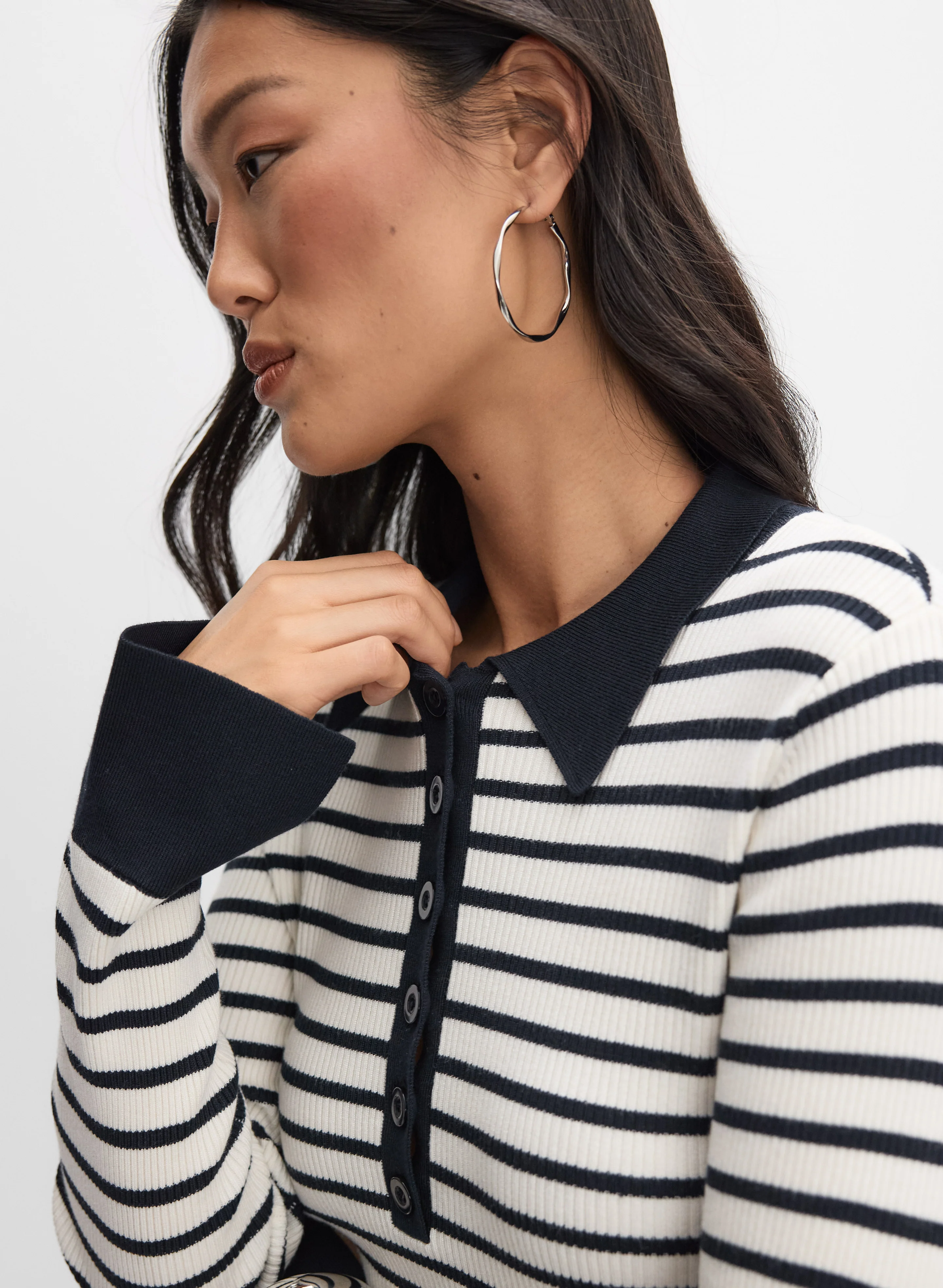 Stripe Polo Pullover - Image 2