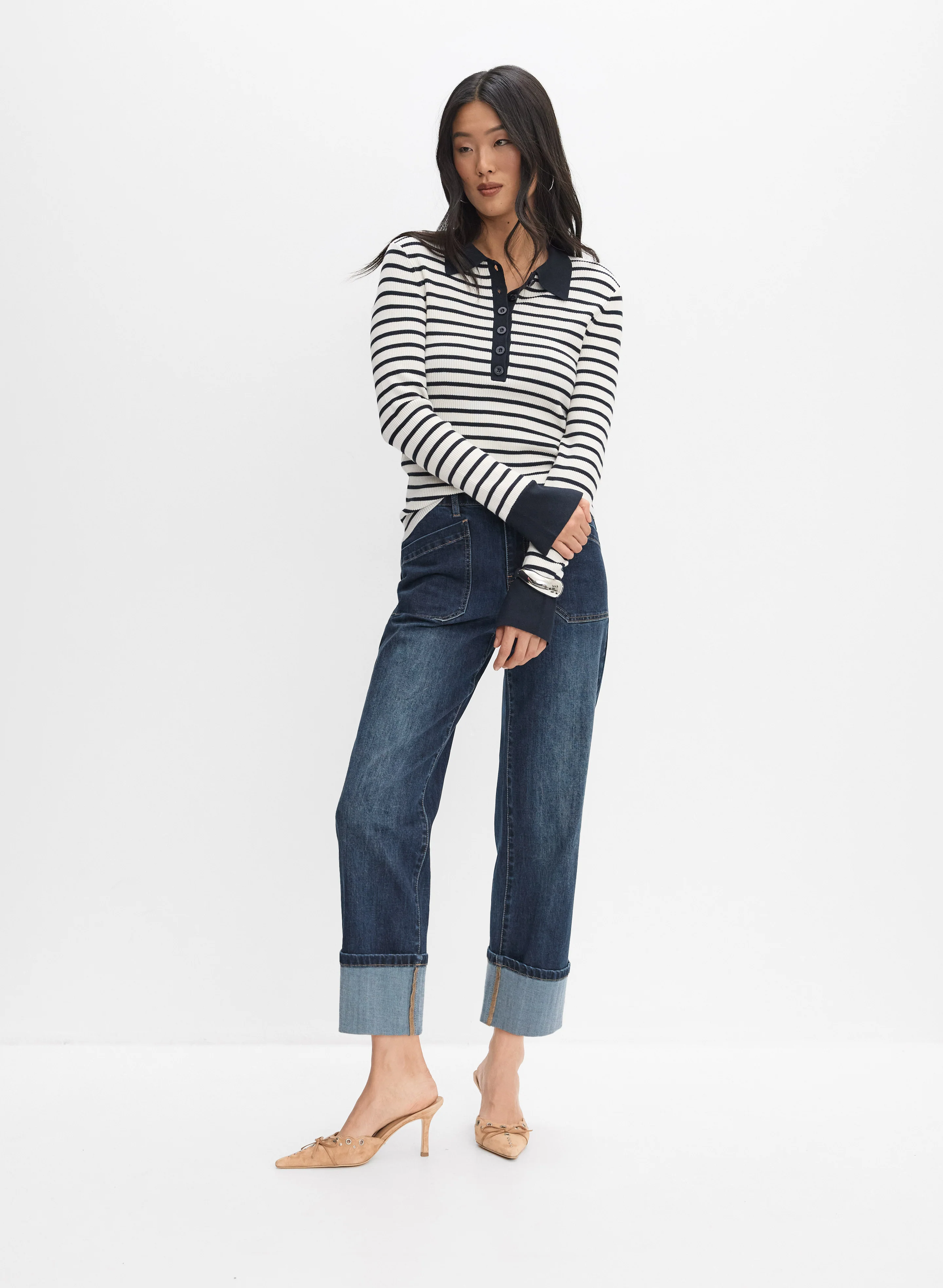 Stripe Polo Pullover - Image 3