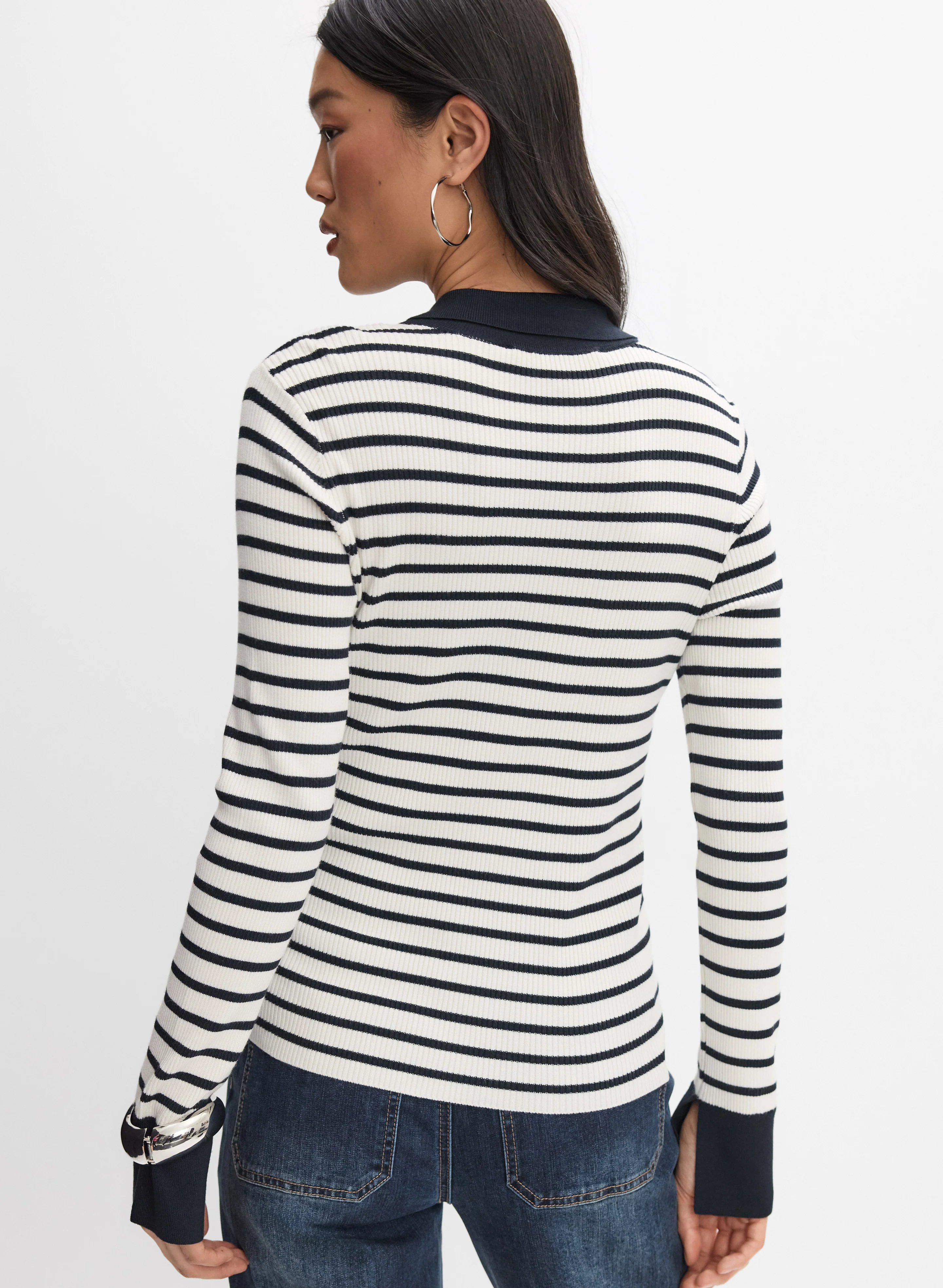 Stripe Polo Pullover - Image 4