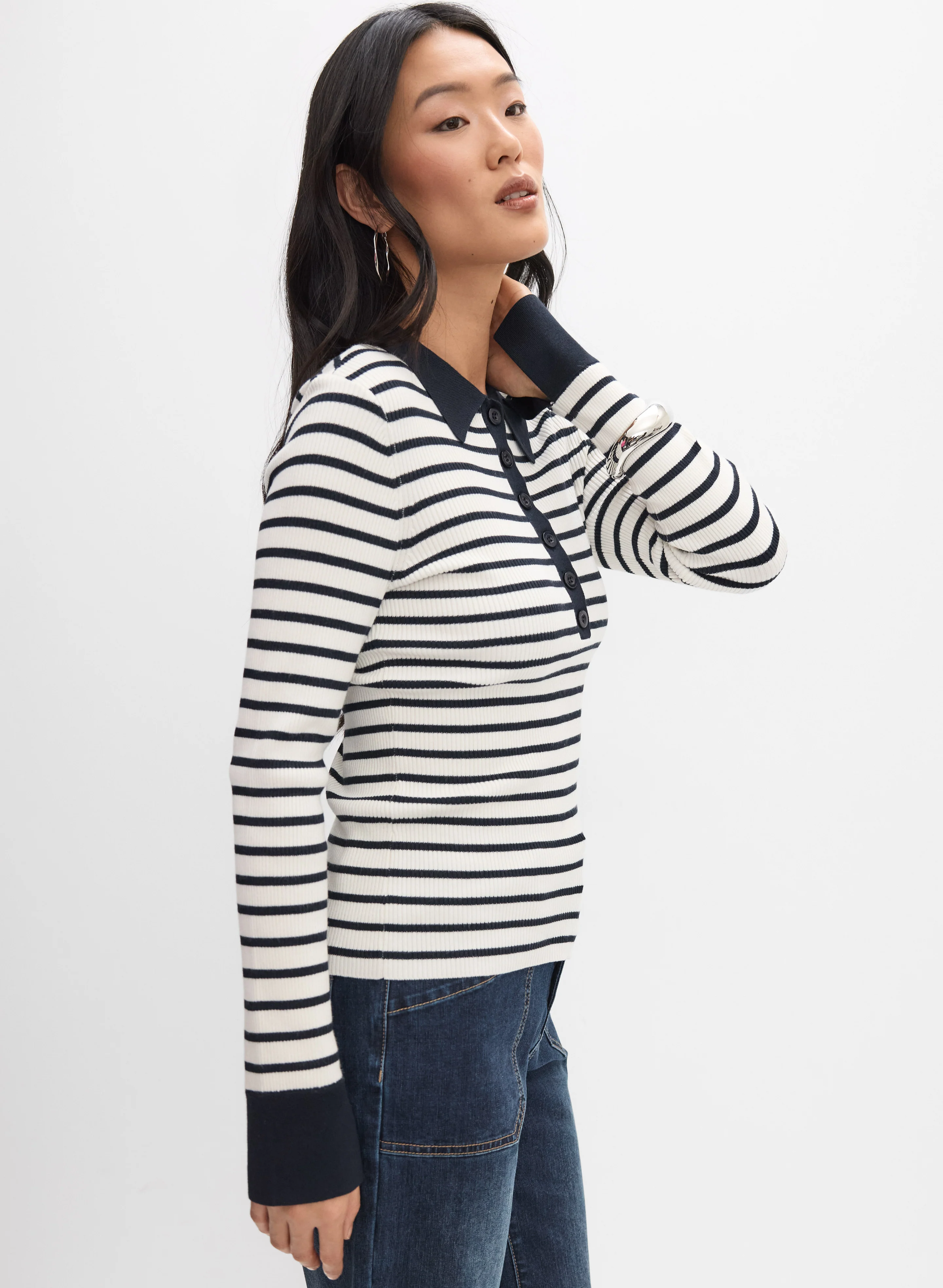 Stripe Polo Pullover - Image 5