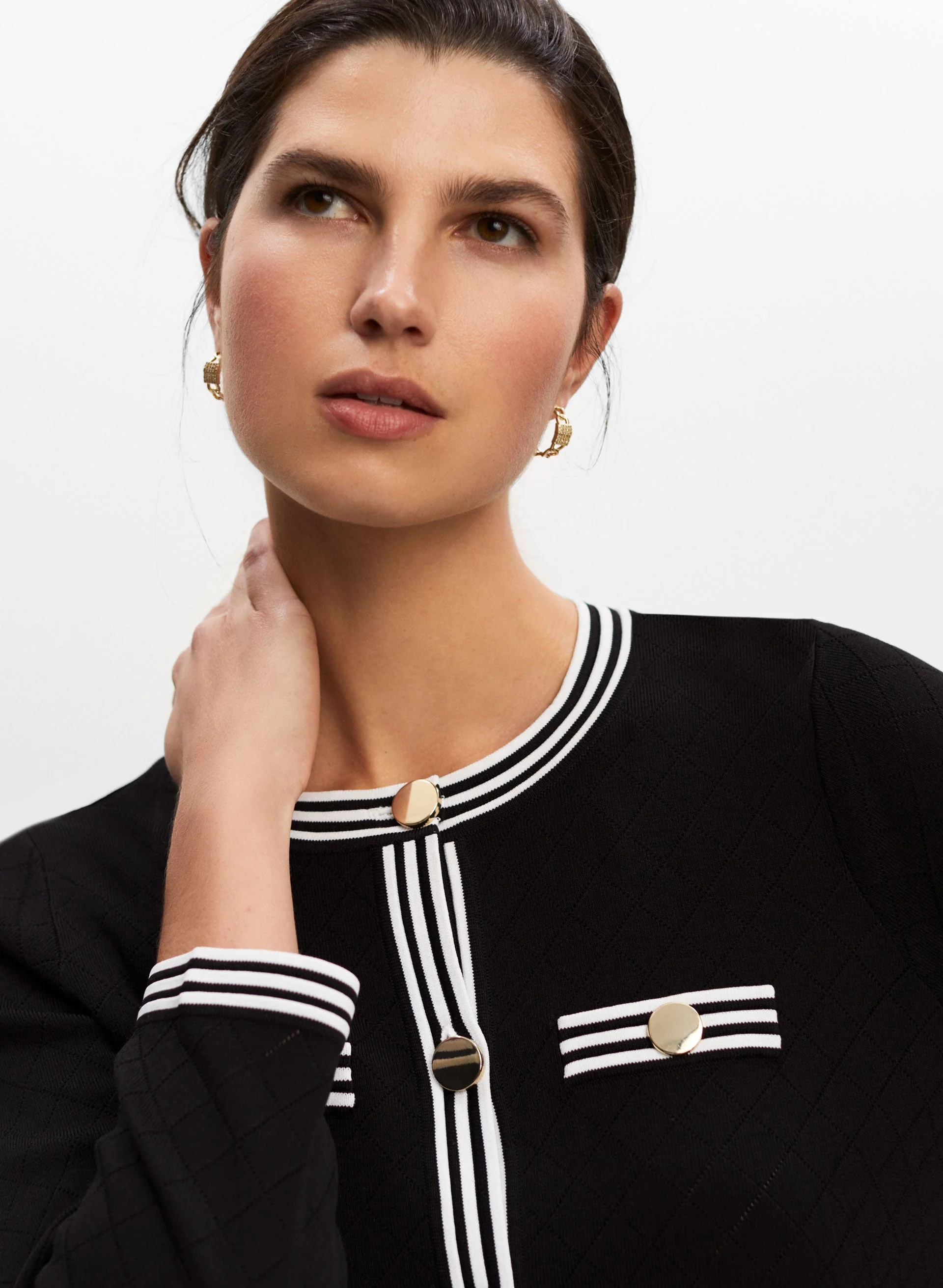 Stripe Trim Cardigan - Image 2