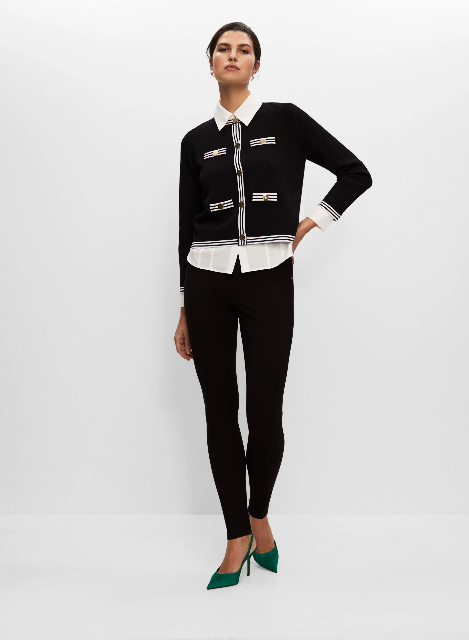 Stripe Trim Cardigan - Image 3