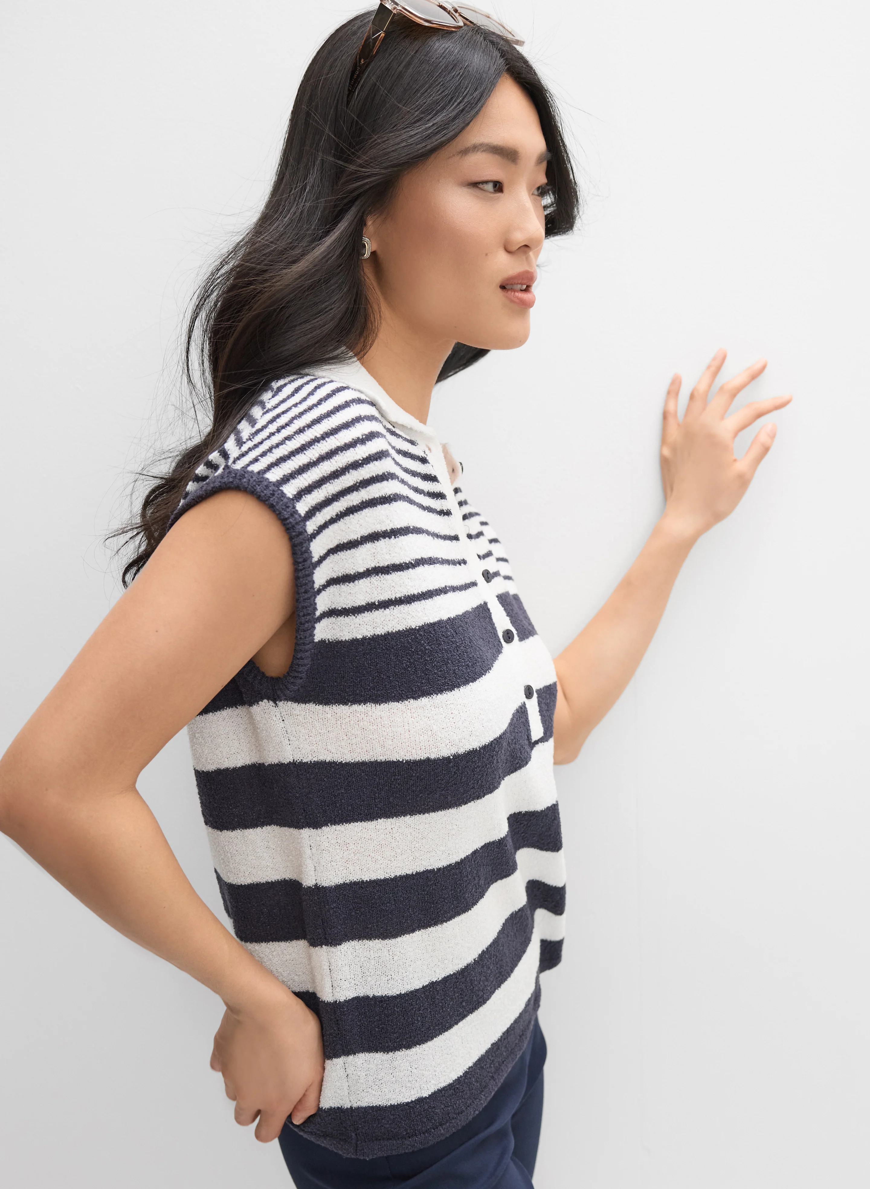 Striped Collar Sweater - Image 5