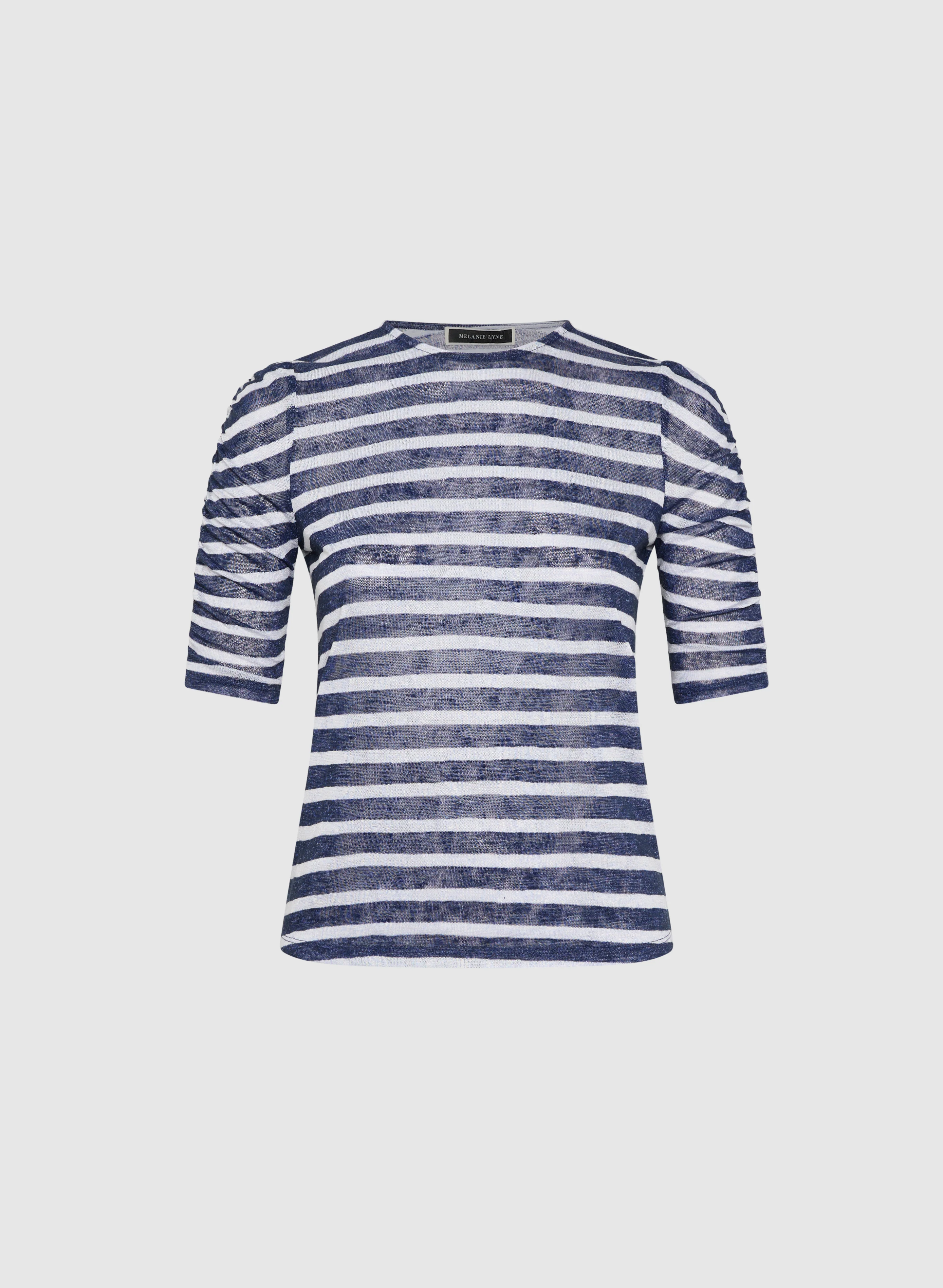 Striped Elbow Sleeve Top - Image 6