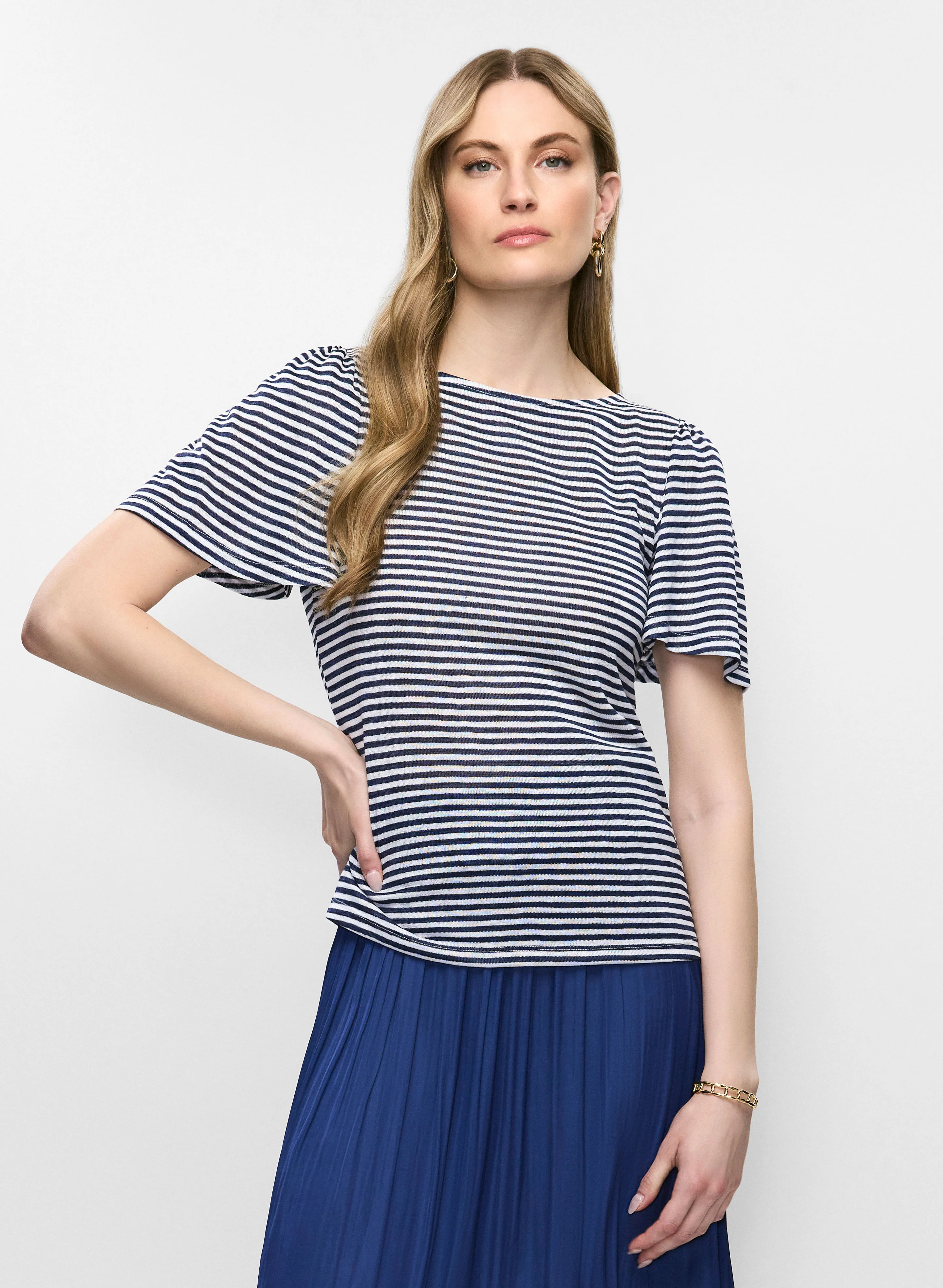 Striped Flare Sleeve T-Shirt - Image 7