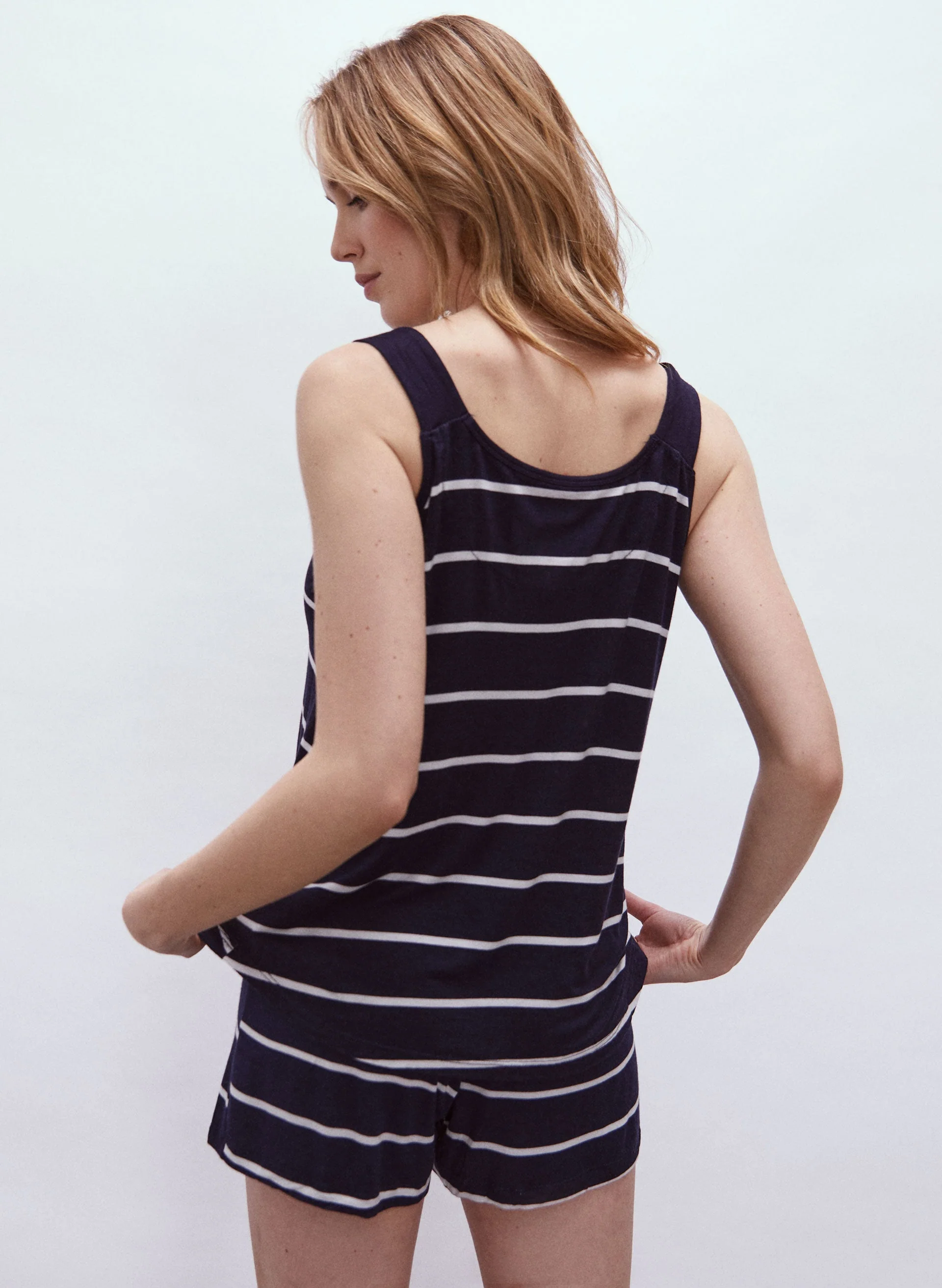 Striped Heart Detail Pyjama Set - Image 2