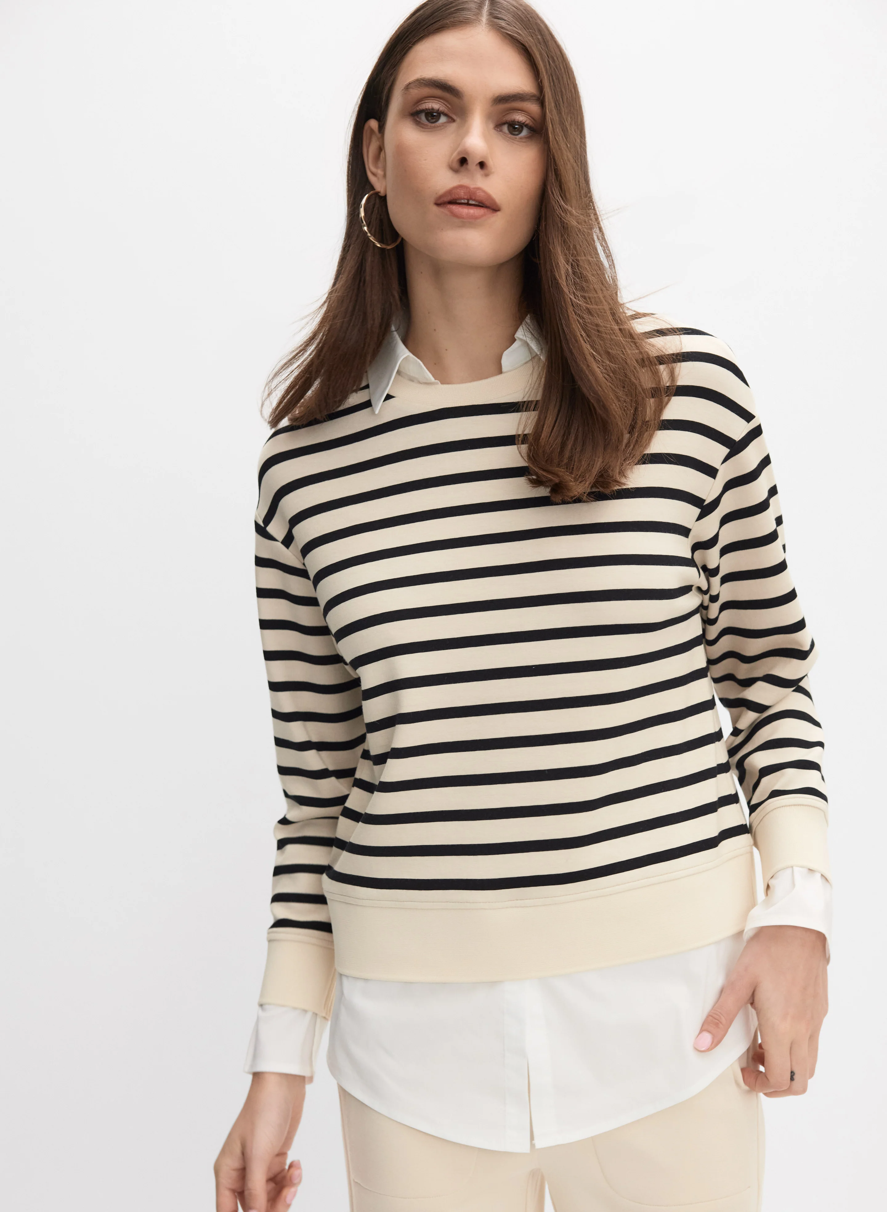 Striped Illusion Layered Top
