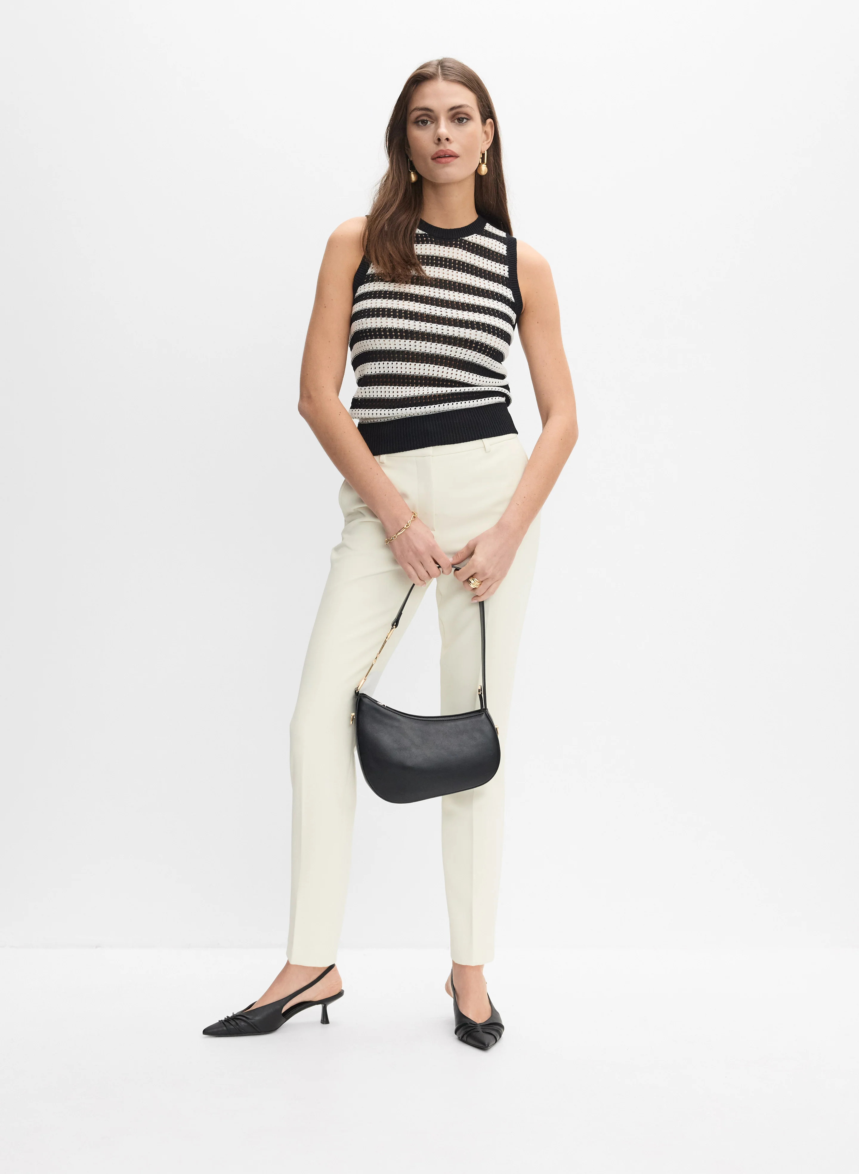 Striped Open Knit Tank - Image 3