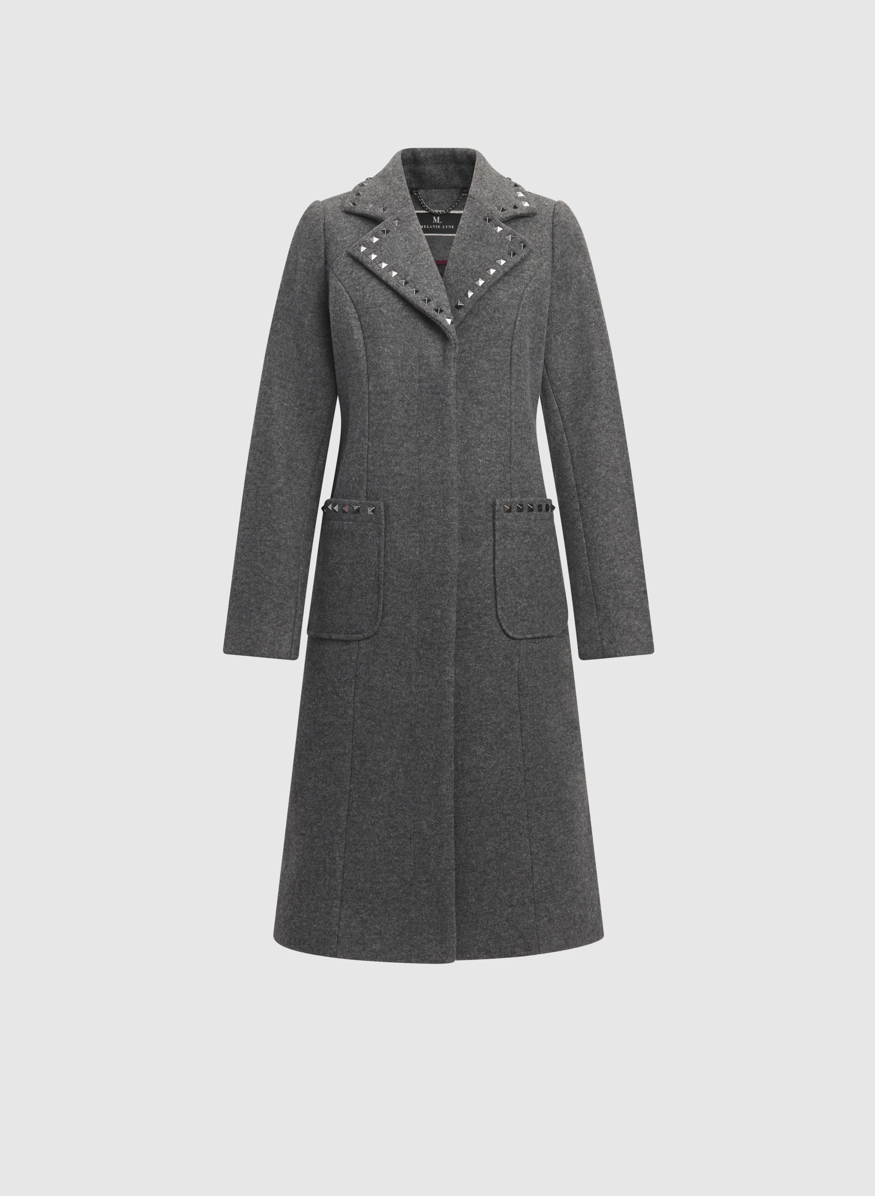 Studded Stretch Wool-Blend Coat - Image 5