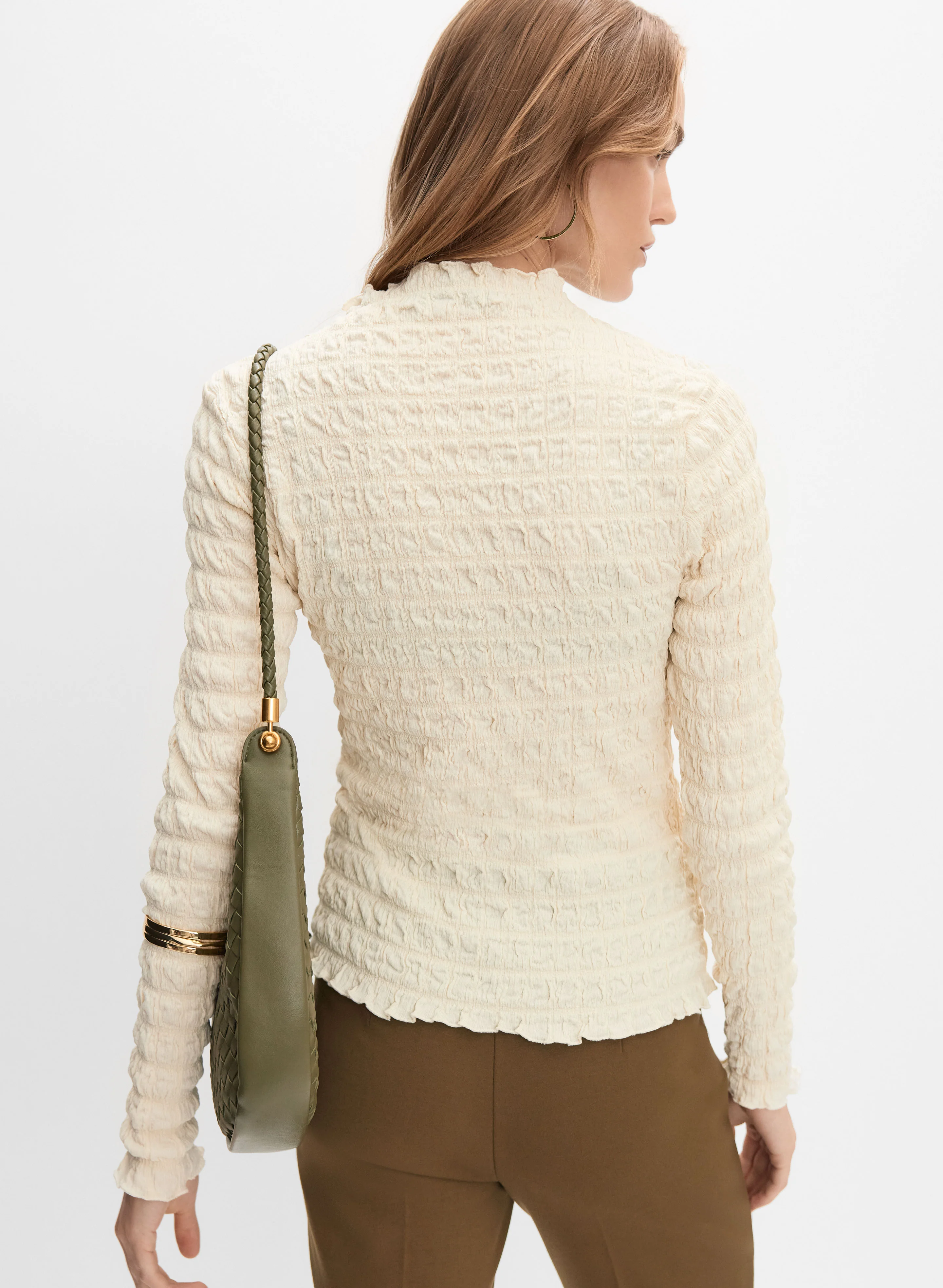 Textured Funnel Neck Top - Image 4