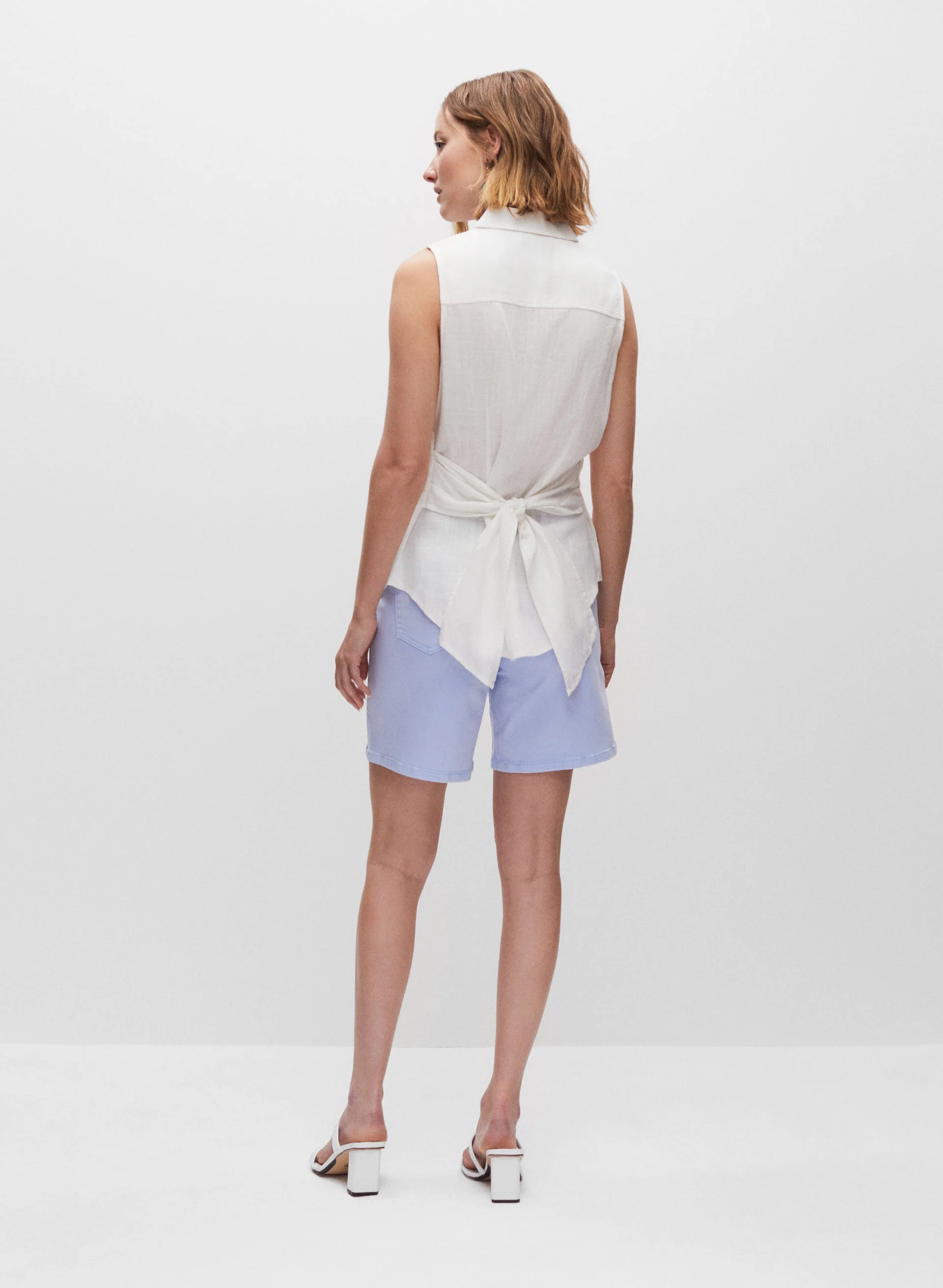 Tie Front Button Down Shirt - Image 3