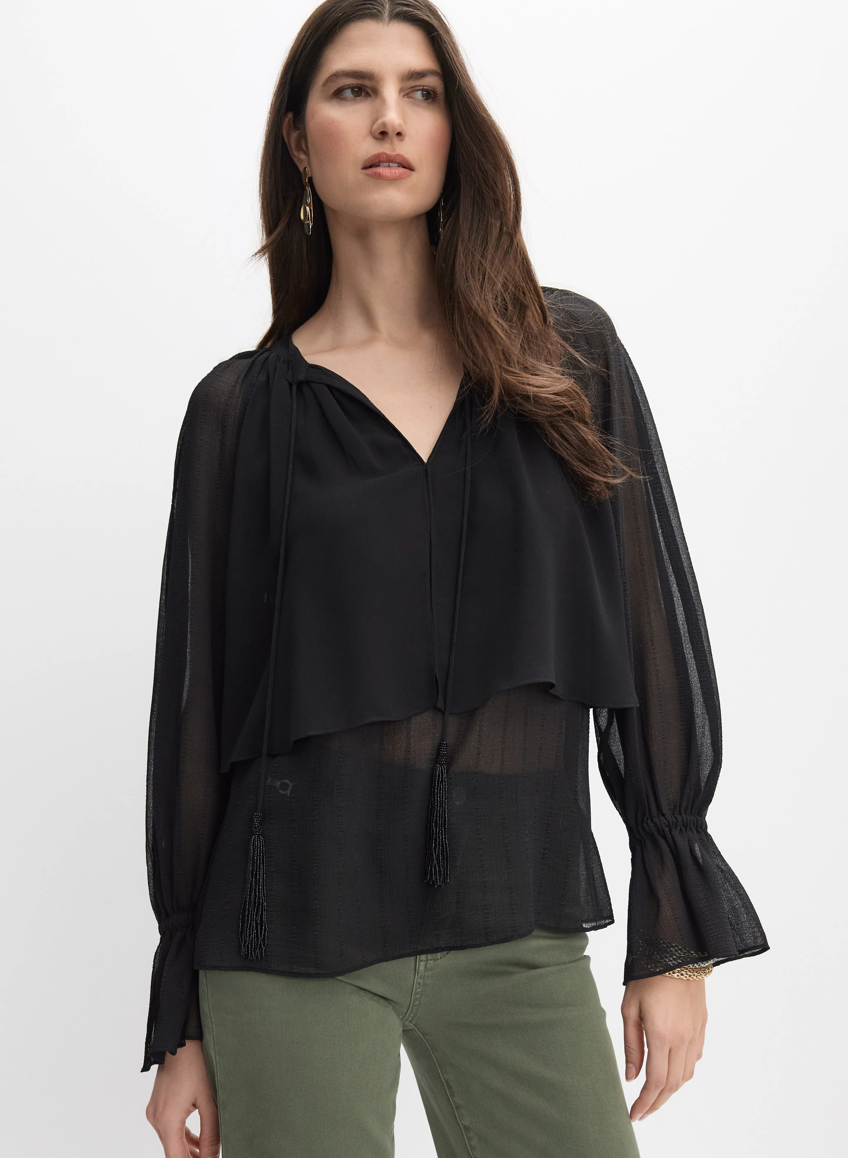 Tiered Chiffon Blouse