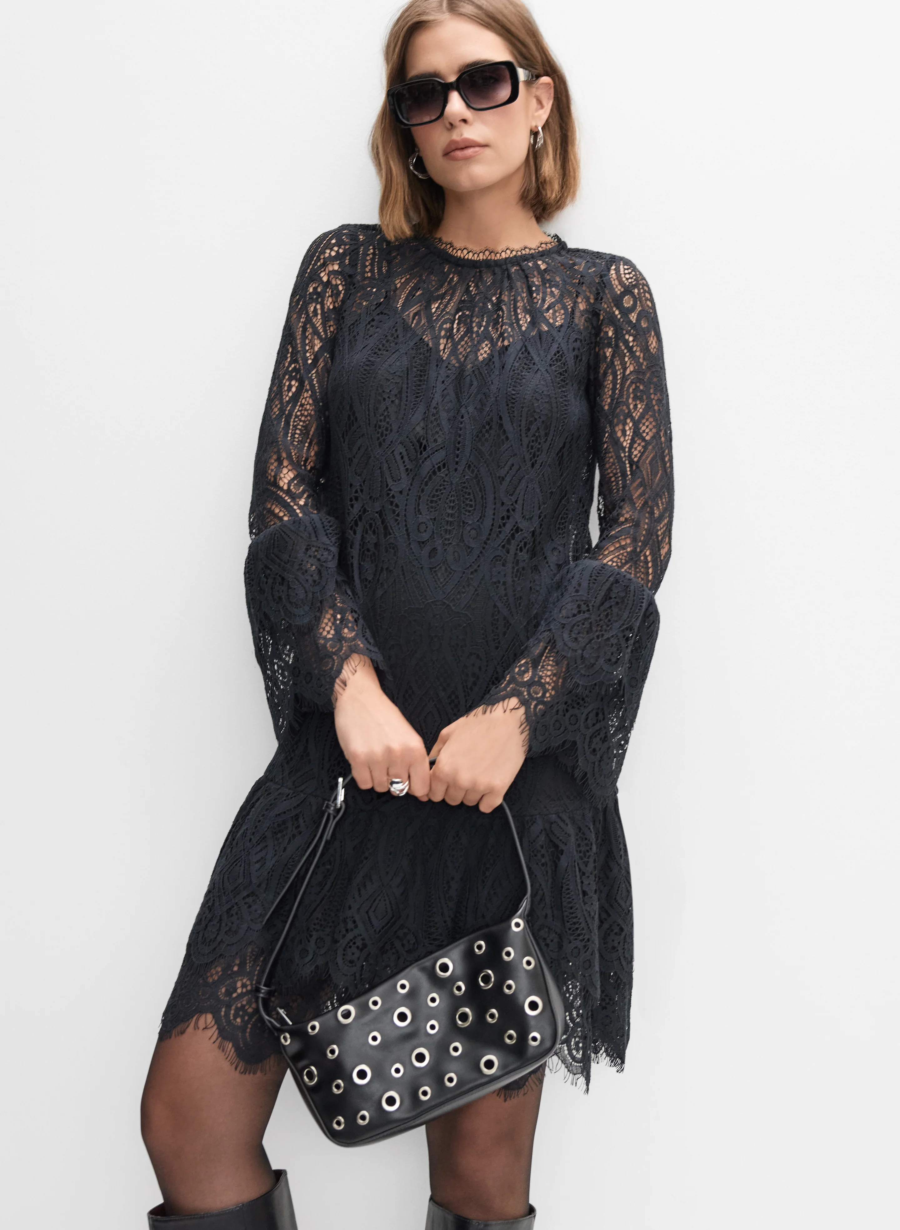 Tiered Lace Dress - Image 9