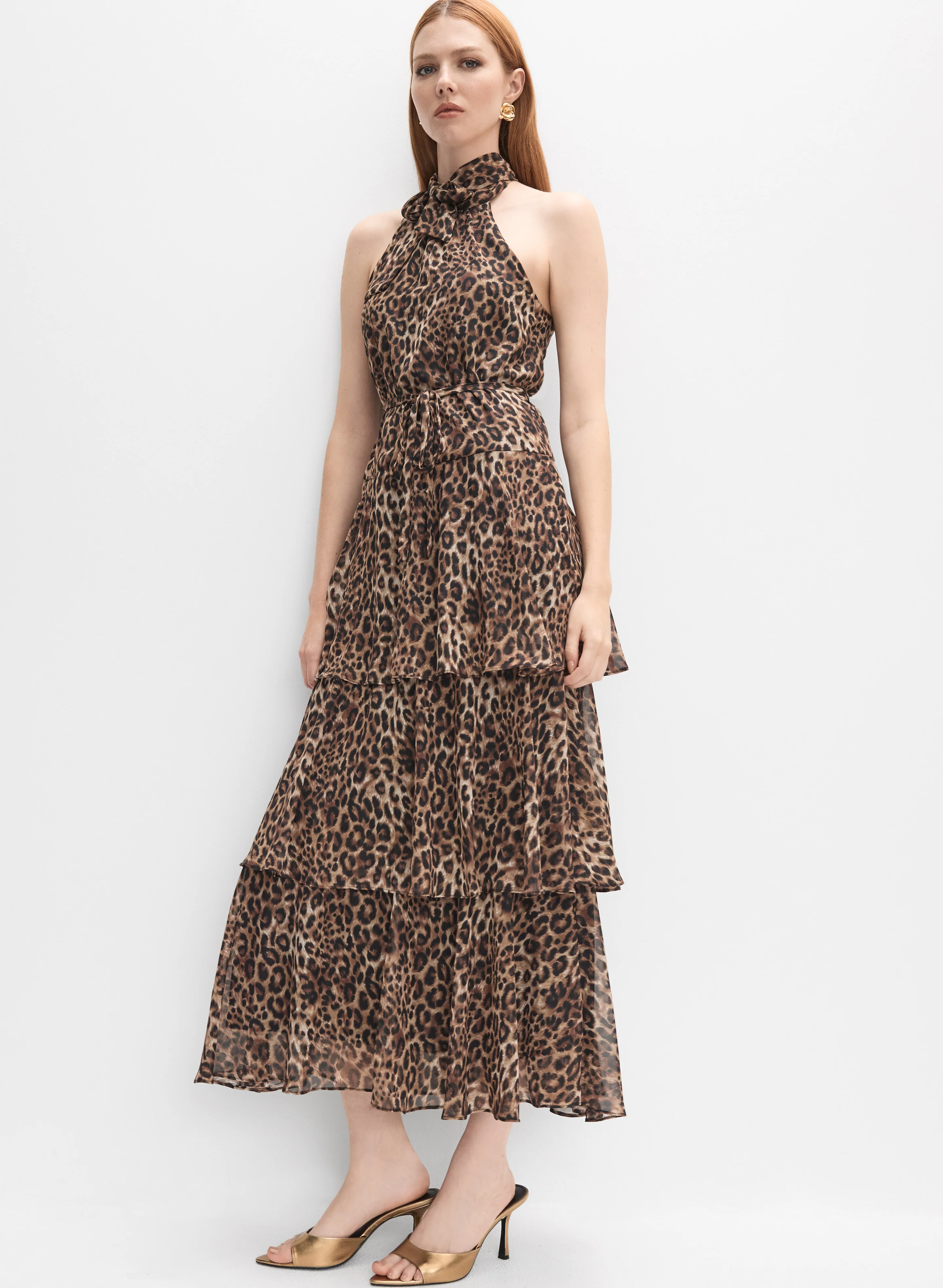 Tiered Leopard Print Dress - Image 2