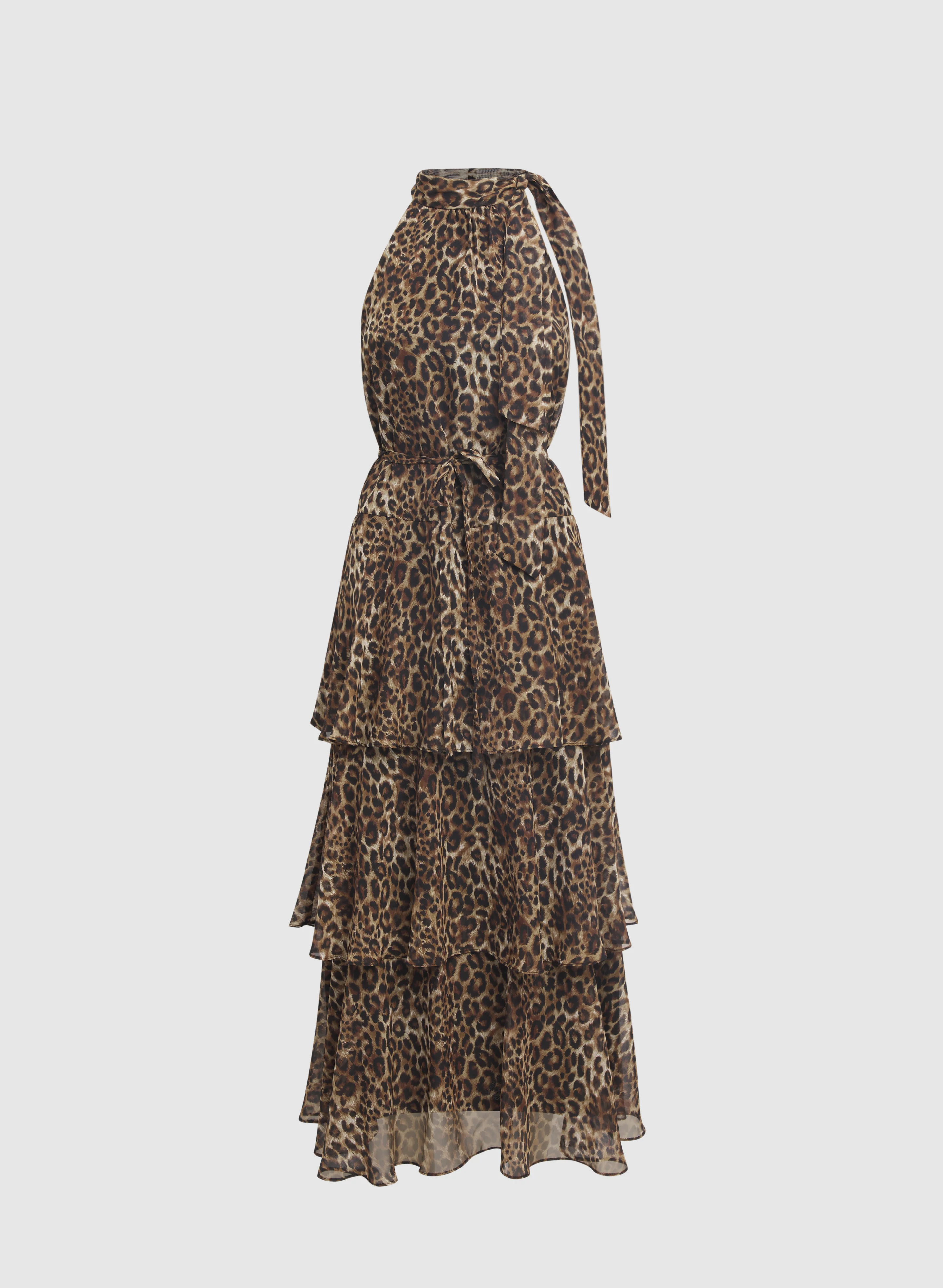 Tiered Leopard Print Dress - Image 5