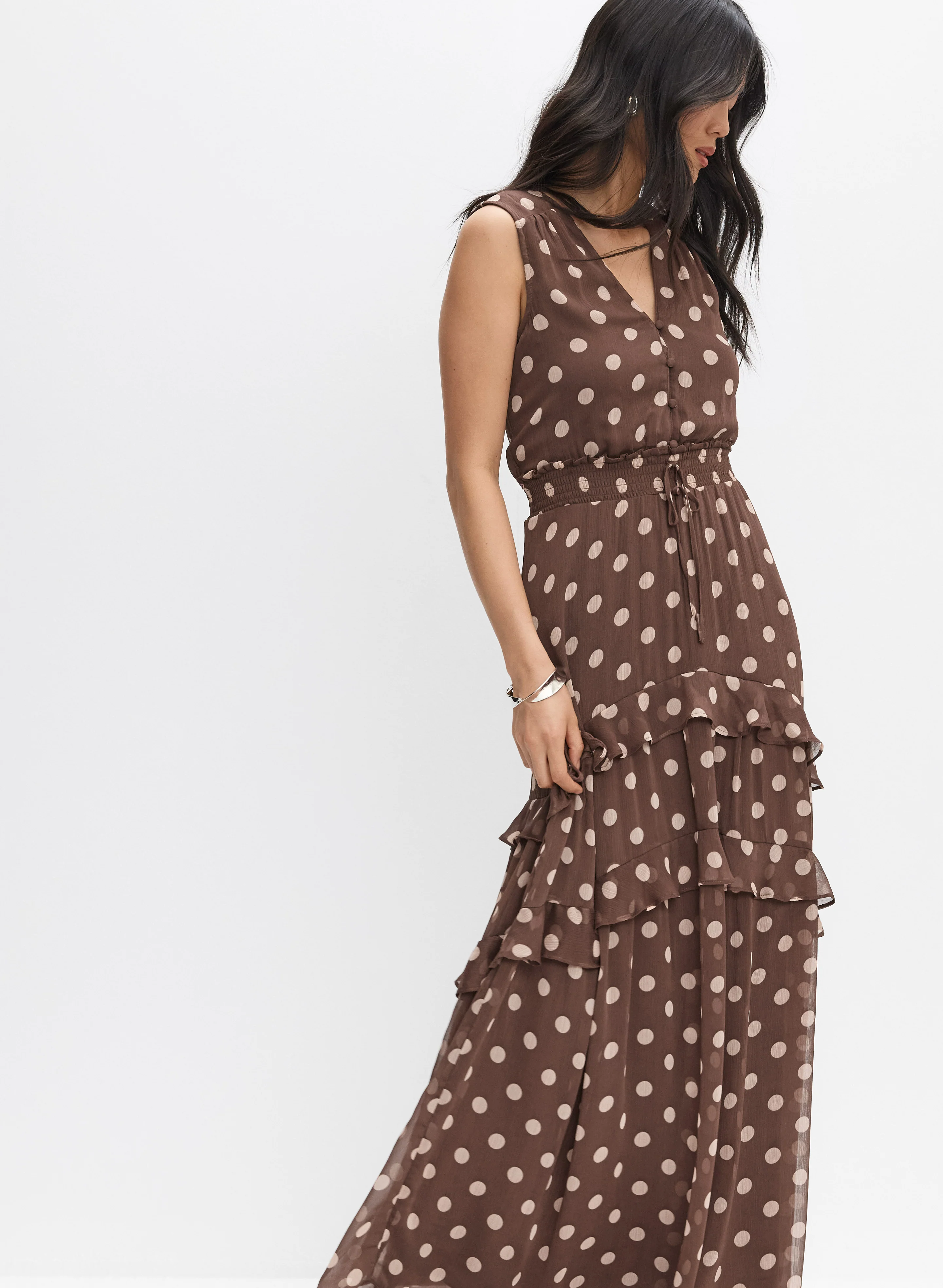 Tiered Polka Dot Dress - Image 5