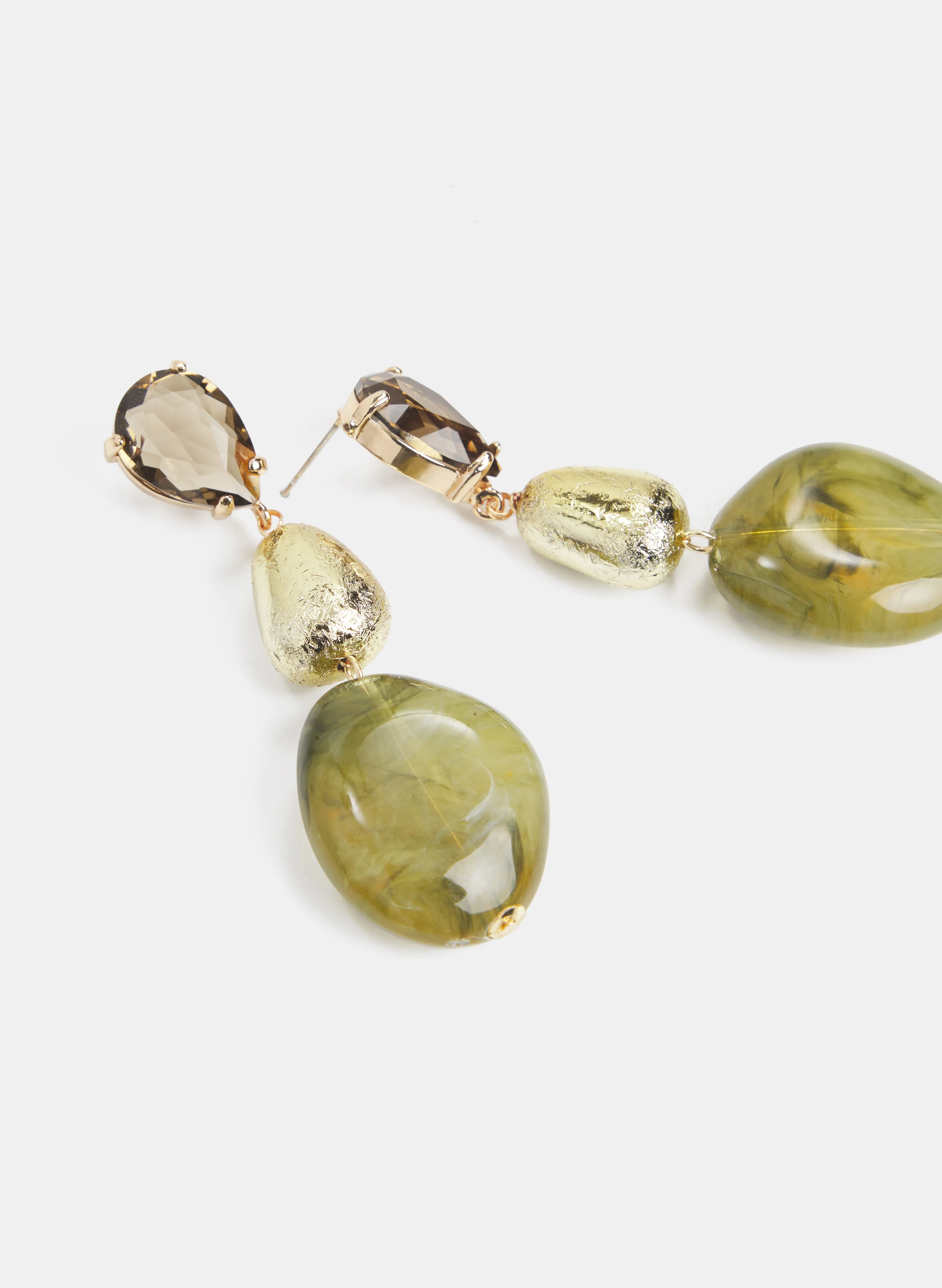 Tiered Resin Marble Earrings - Image 2
