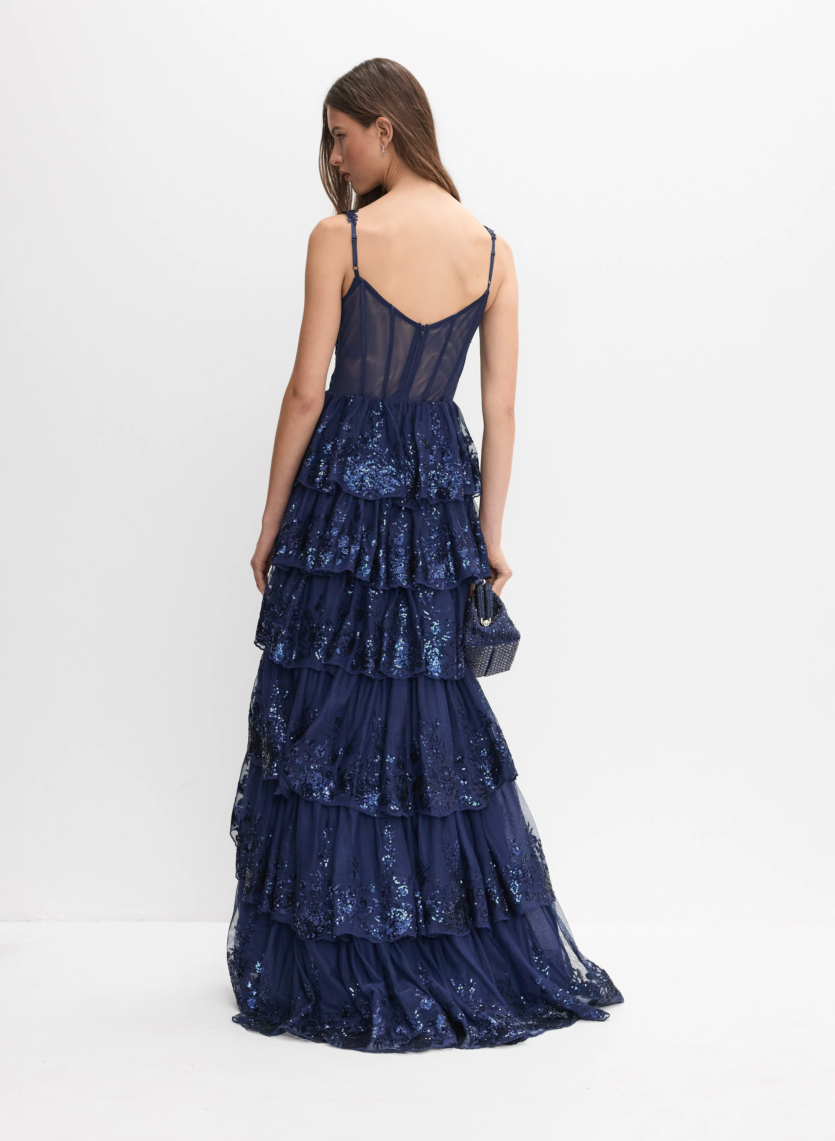 Tiered Sequin Gown - Image 4