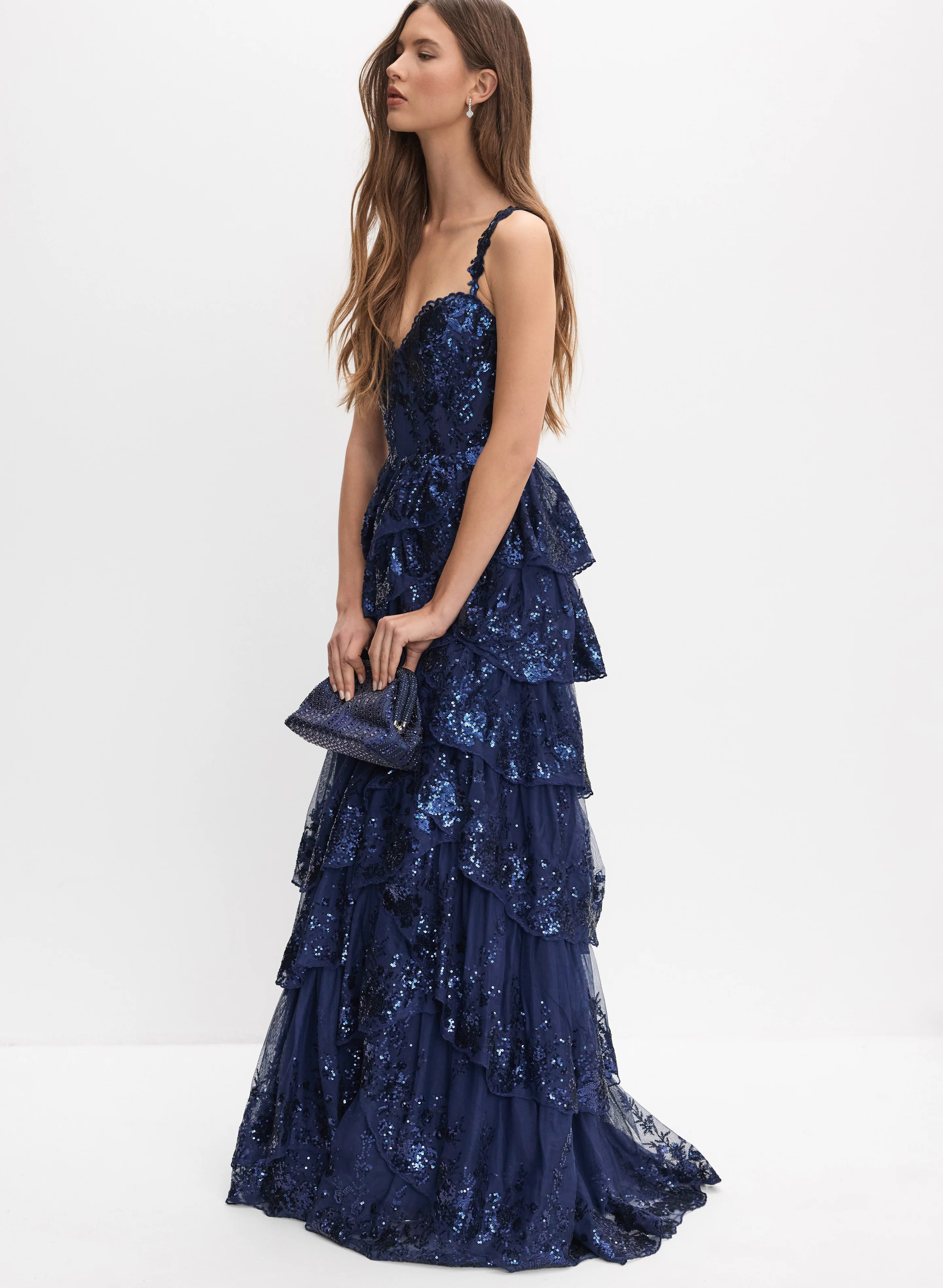 Tiered Sequin Gown - Image 8