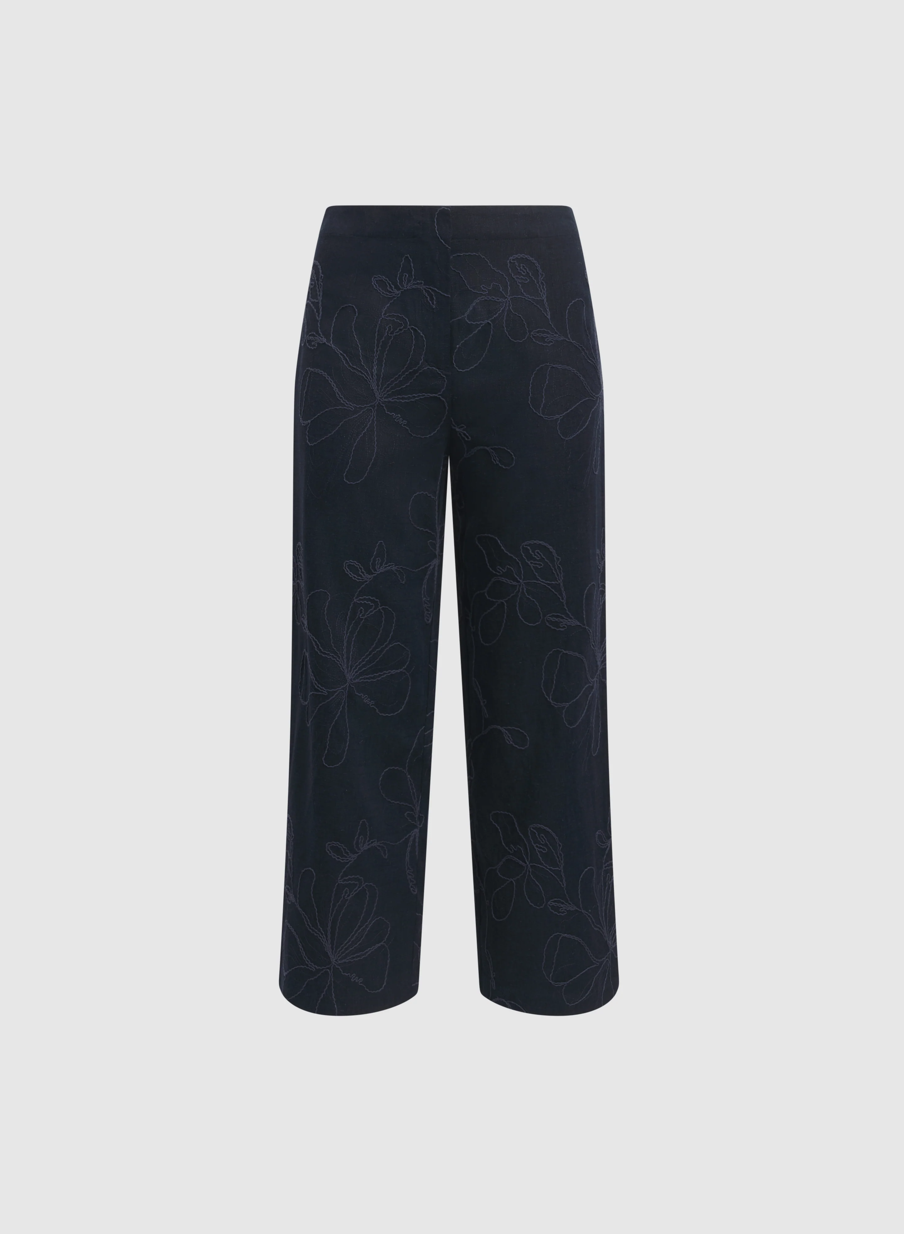 Tonal Floral Embroidered Pants - Image 6