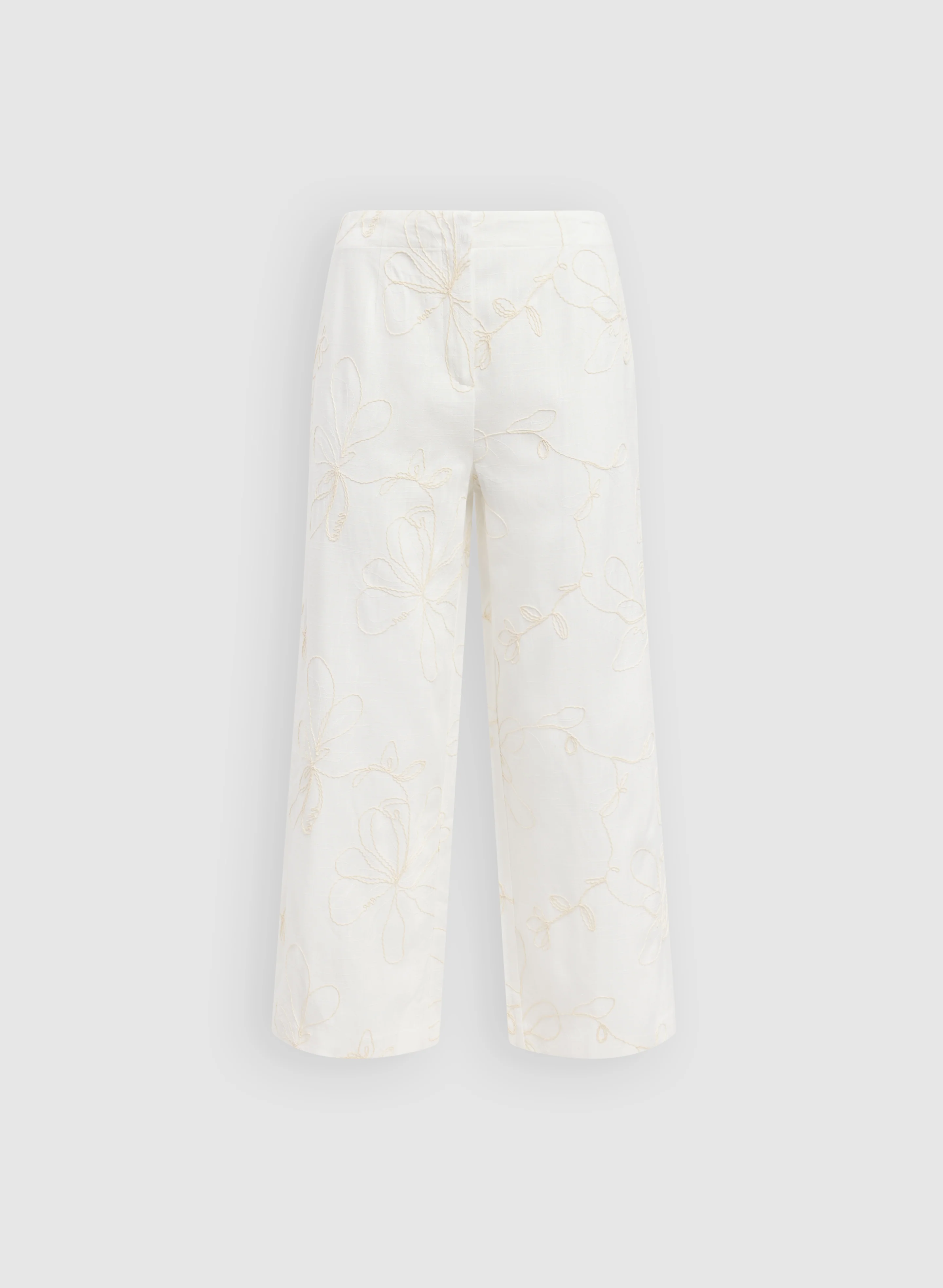 Tonal Floral Embroidered Pants - Image 6