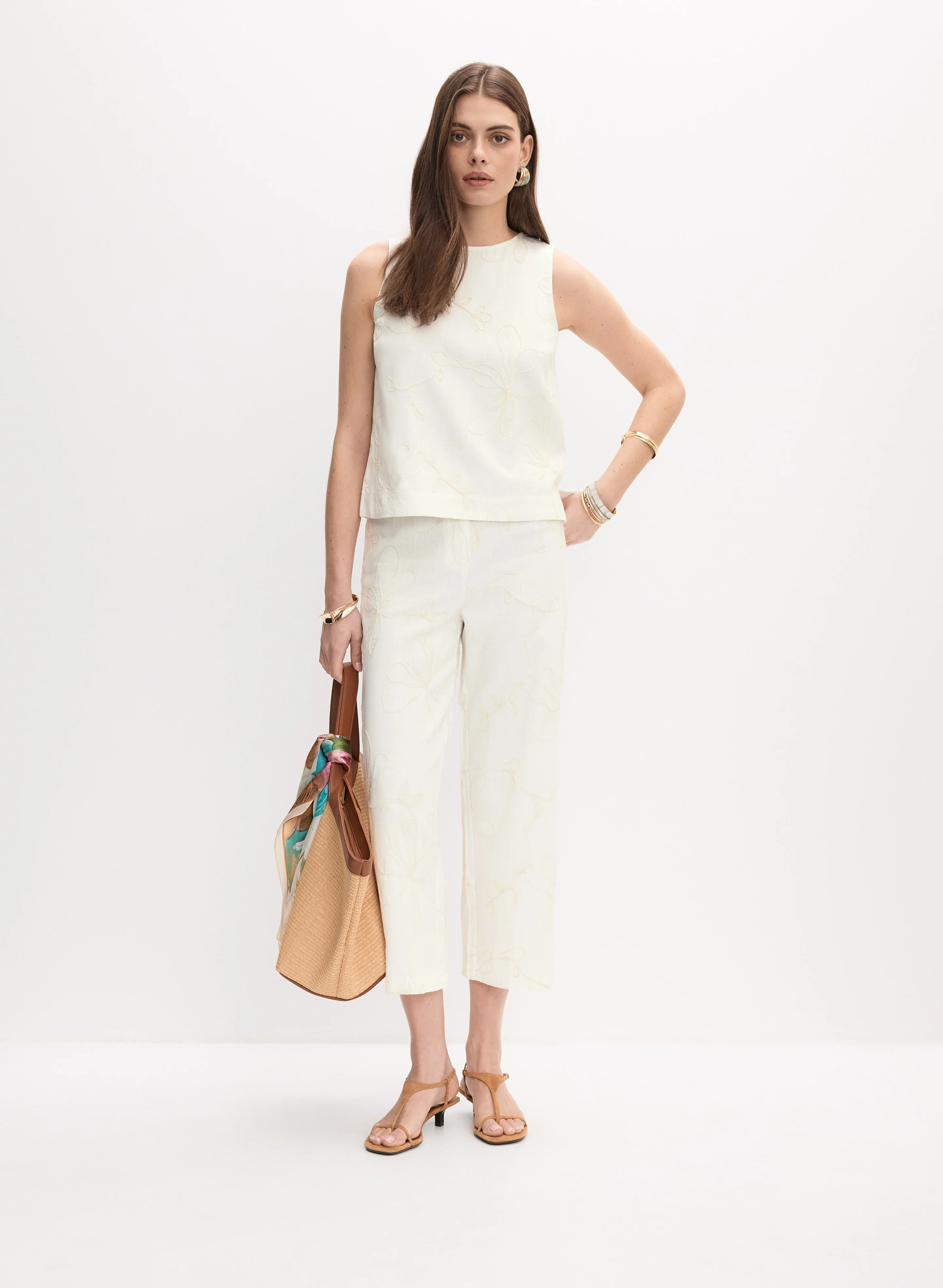 Tonal Floral Embroidered Top - Image 2
