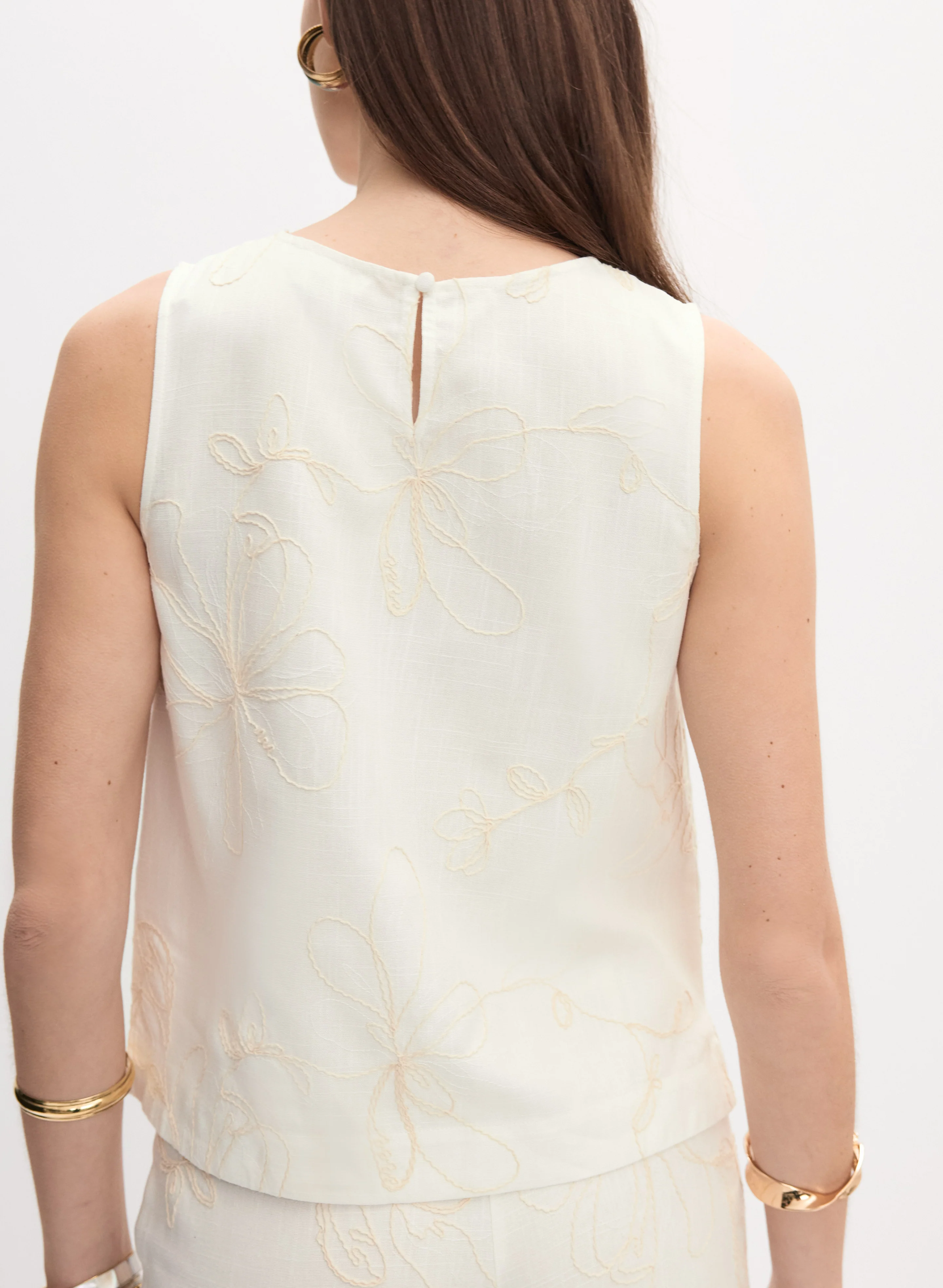 Tonal Floral Embroidered Top - Image 3