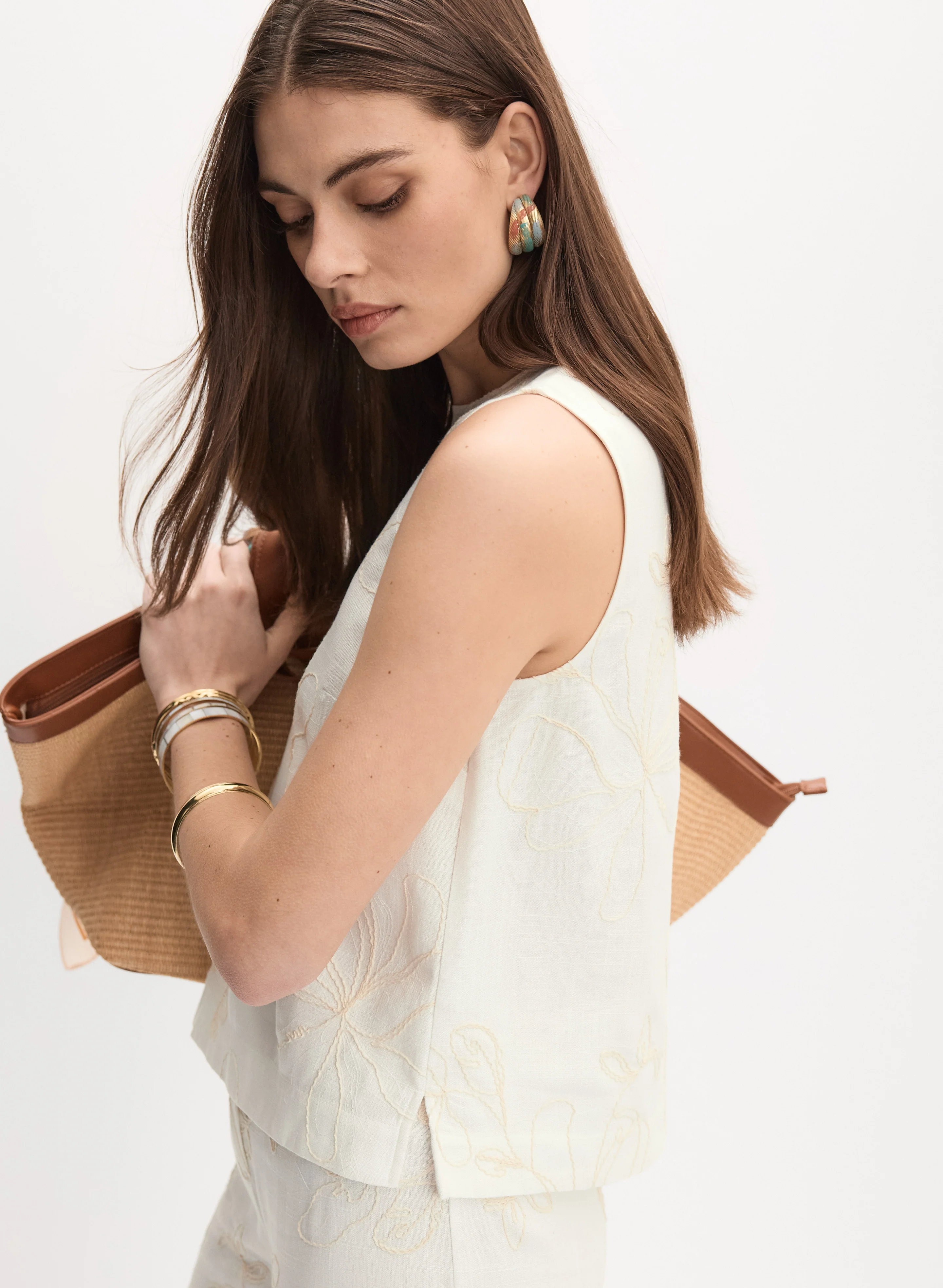 Tonal Floral Embroidered Top - Image 7