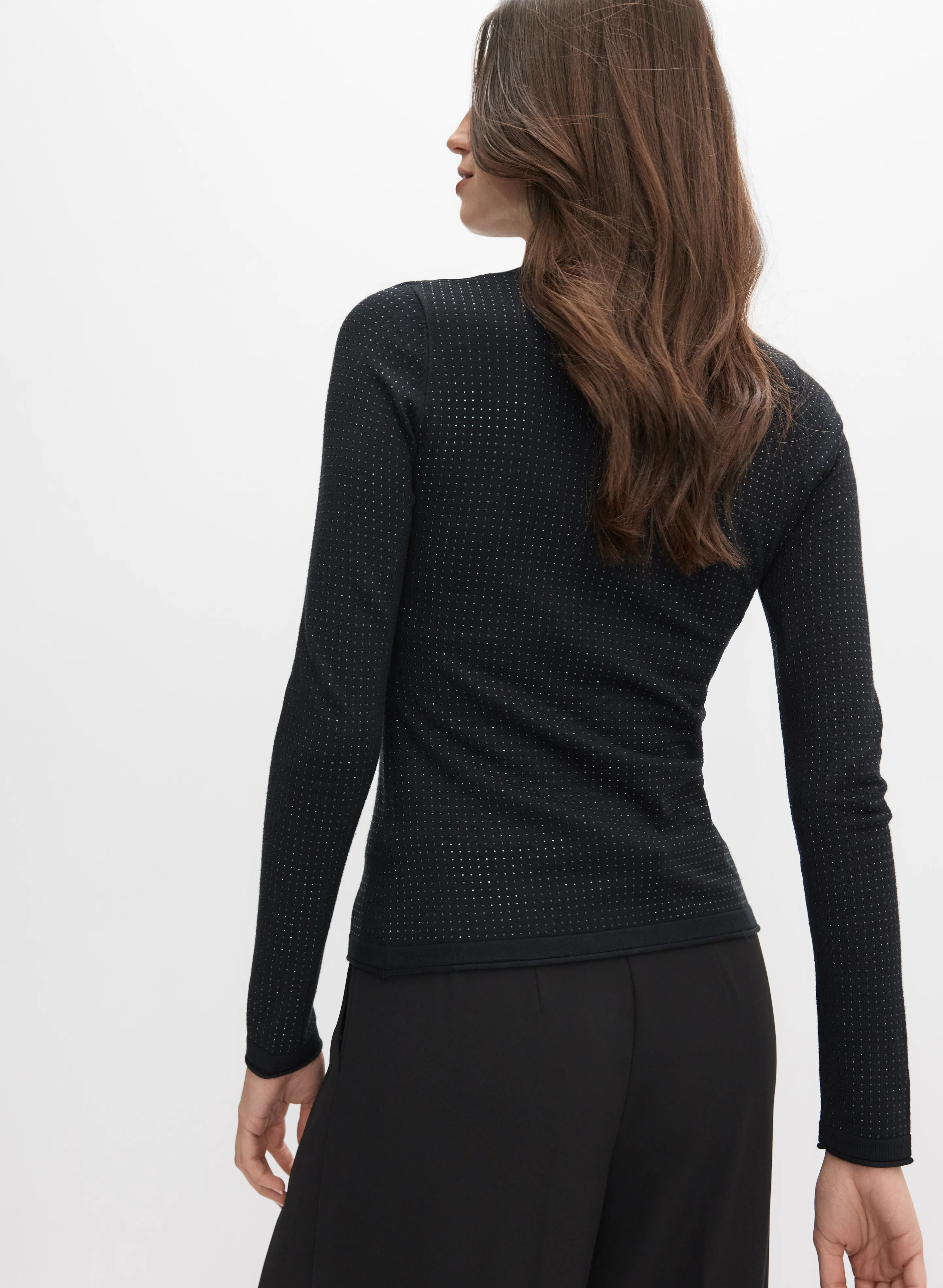 Tonal Rhinestone Embellished Sweater - Image 4