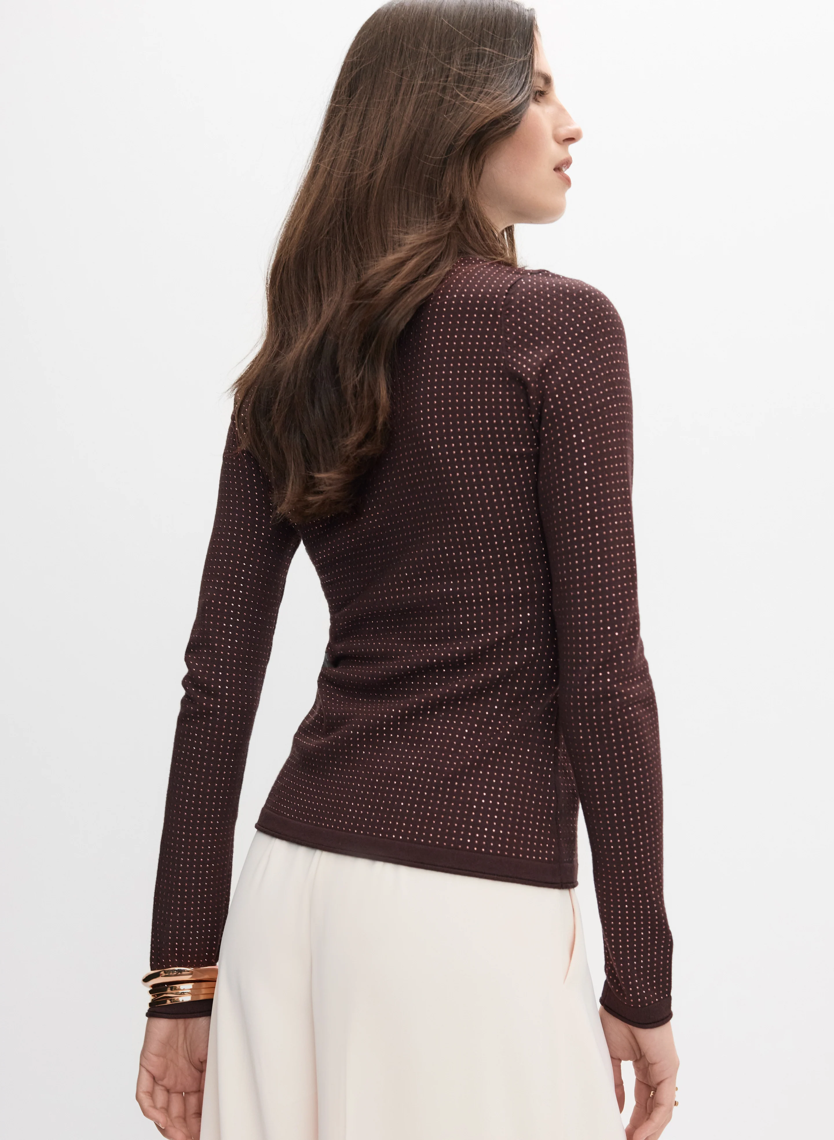 Tonal Rhinestone Embellished Sweater - Image 4