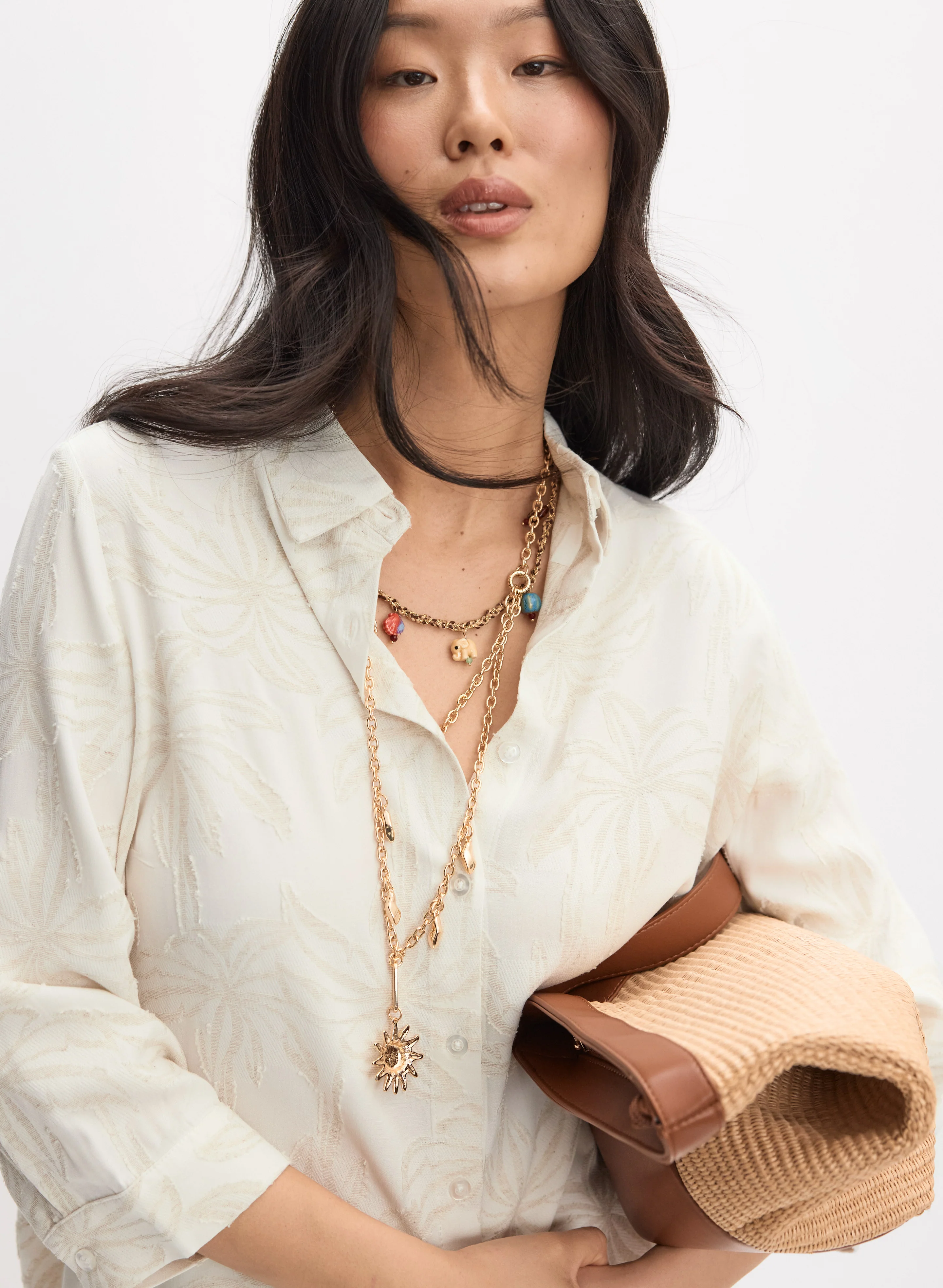 Tonal Tropical Blouse - Image 2