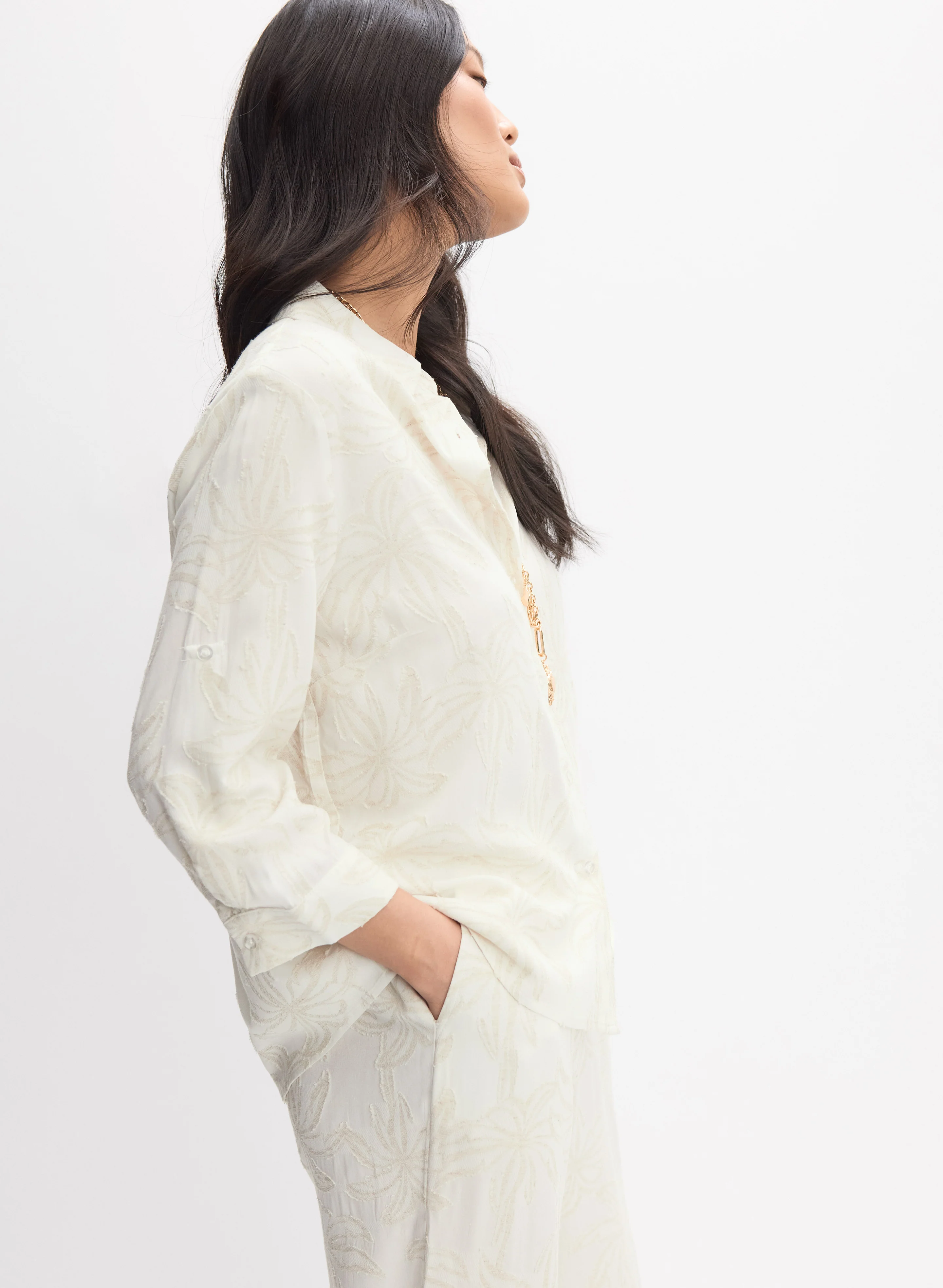 Tonal Tropical Blouse - Image 5