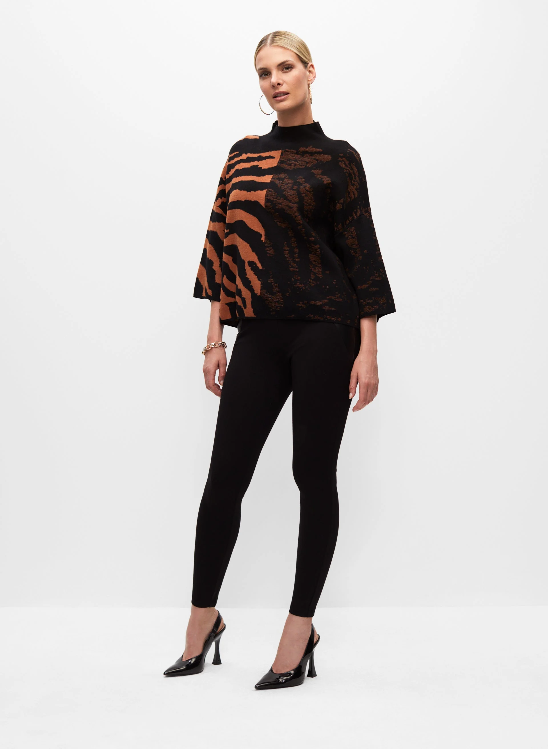 Tonal Zebra Motif Jacquard Sweater - Image 3