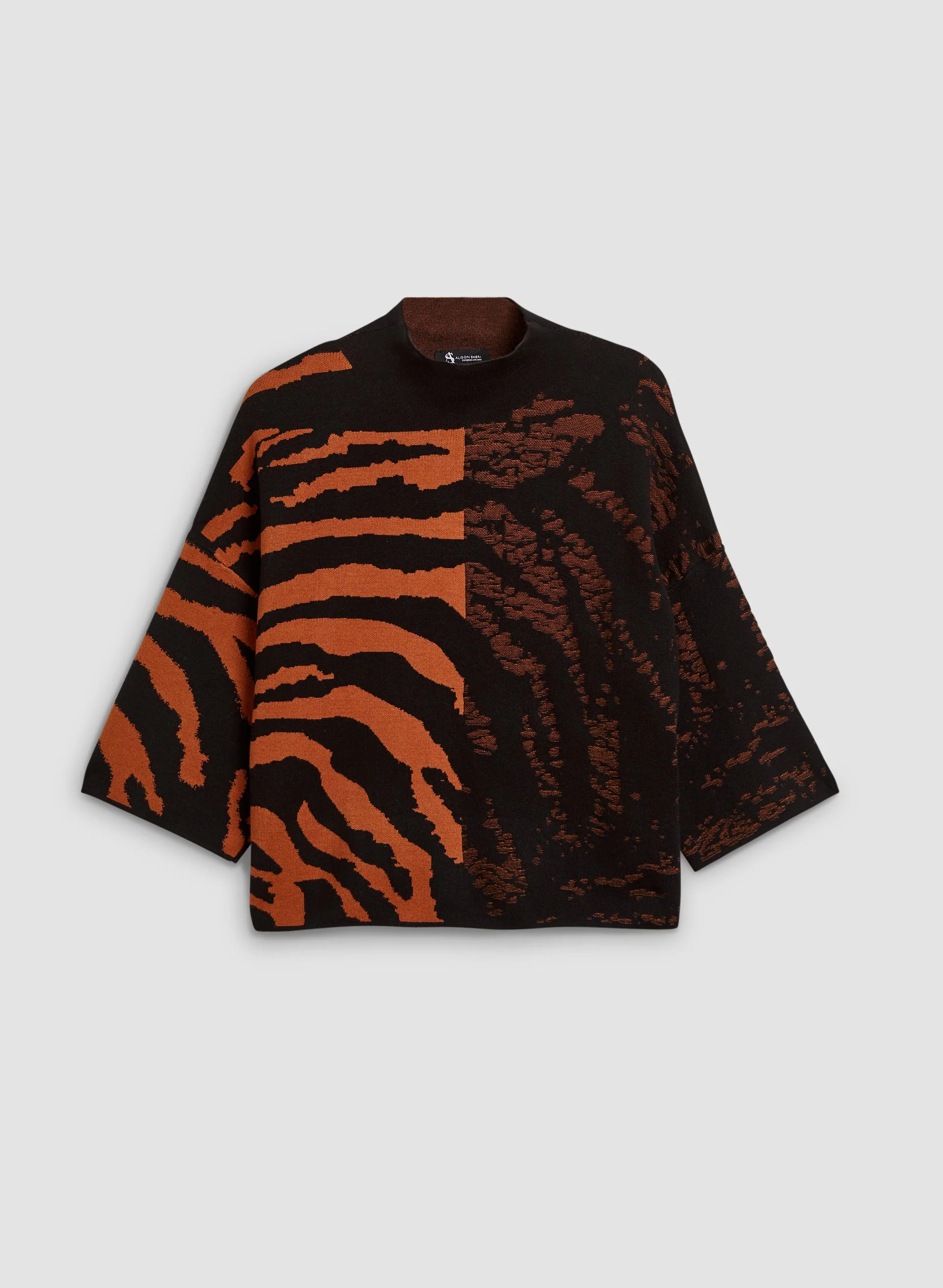 Tonal Zebra Motif Jacquard Sweater - Image 5