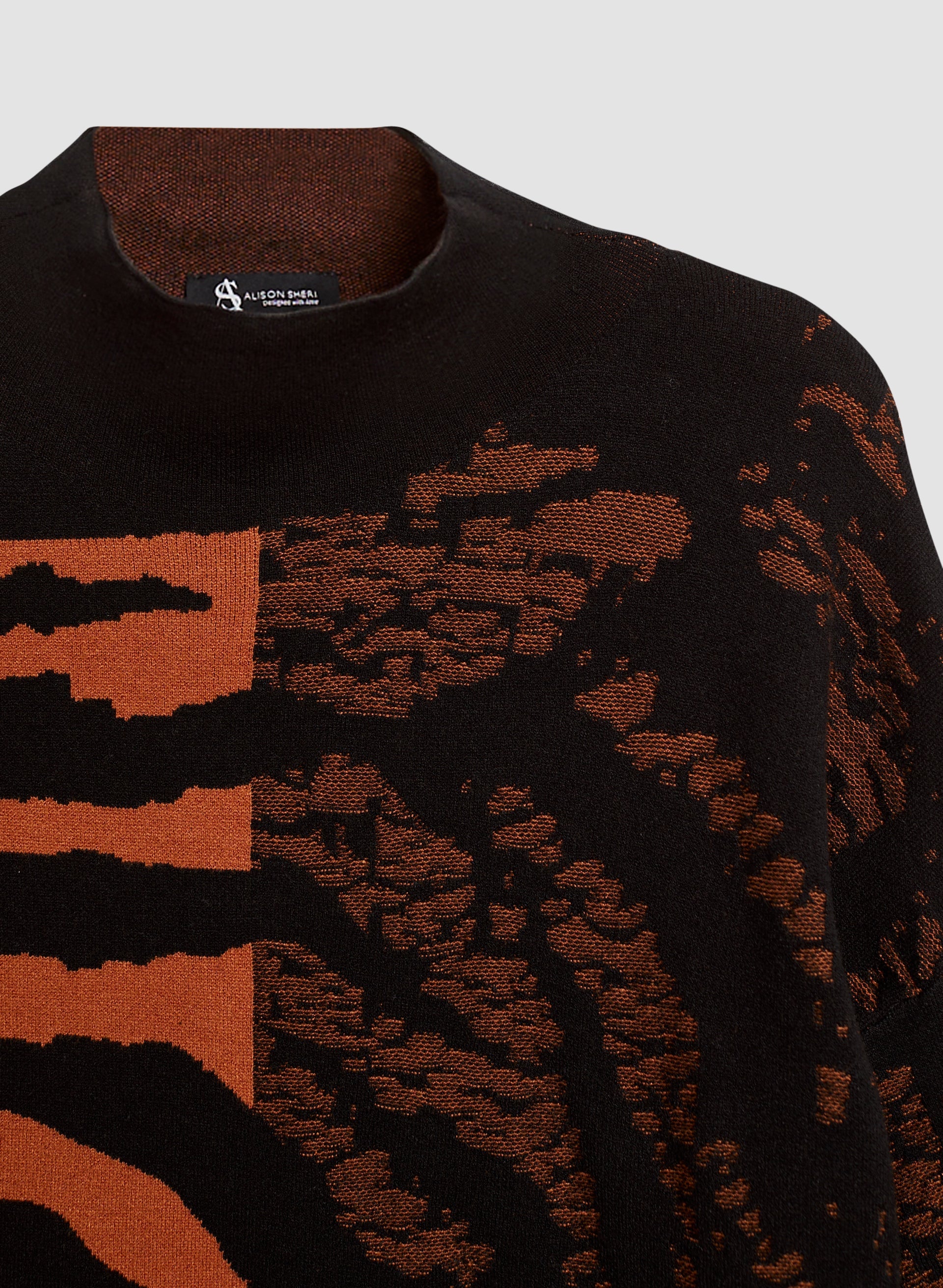 Tonal Zebra Motif Jacquard Sweater - Image 6