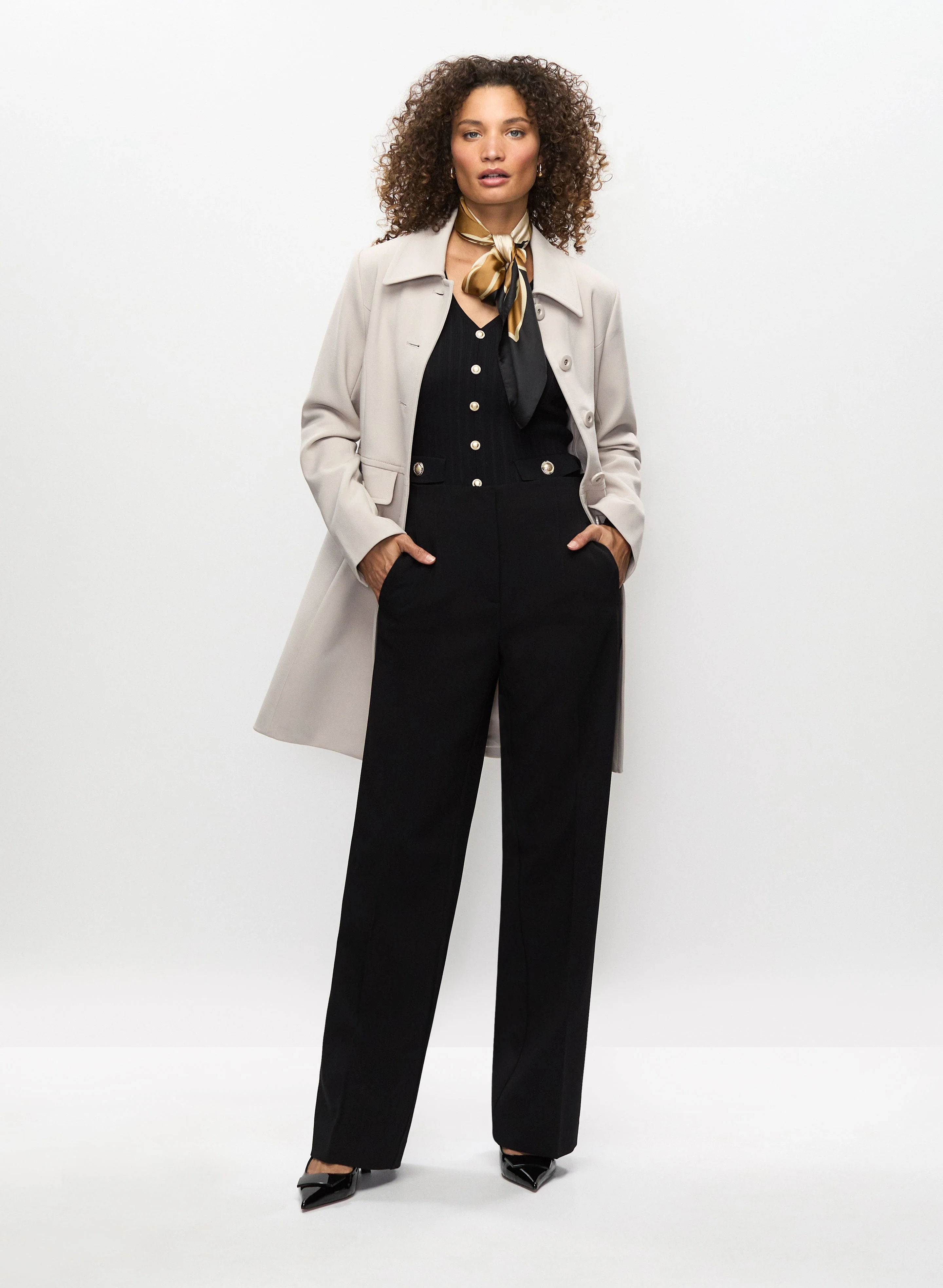 Tricotine Trench & Wide Leg Pants