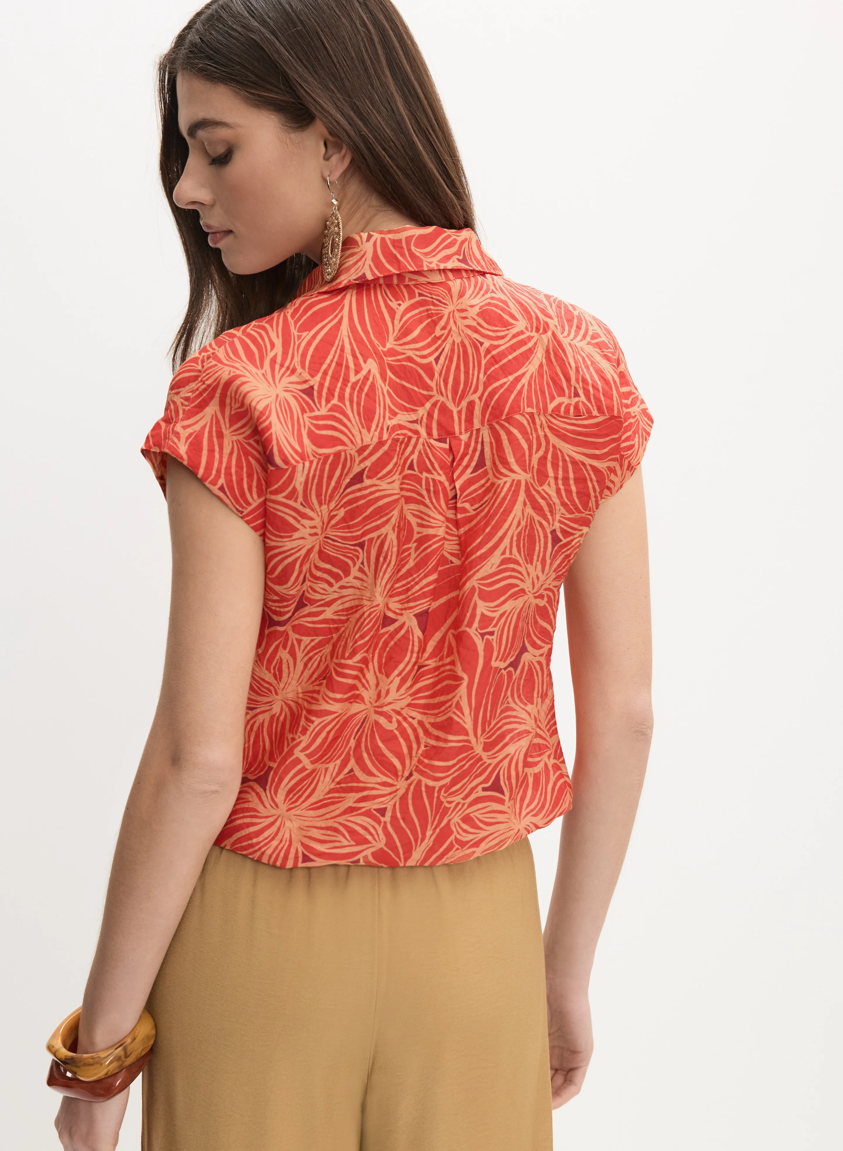 Tropical Button-Down Blouse - Image 4