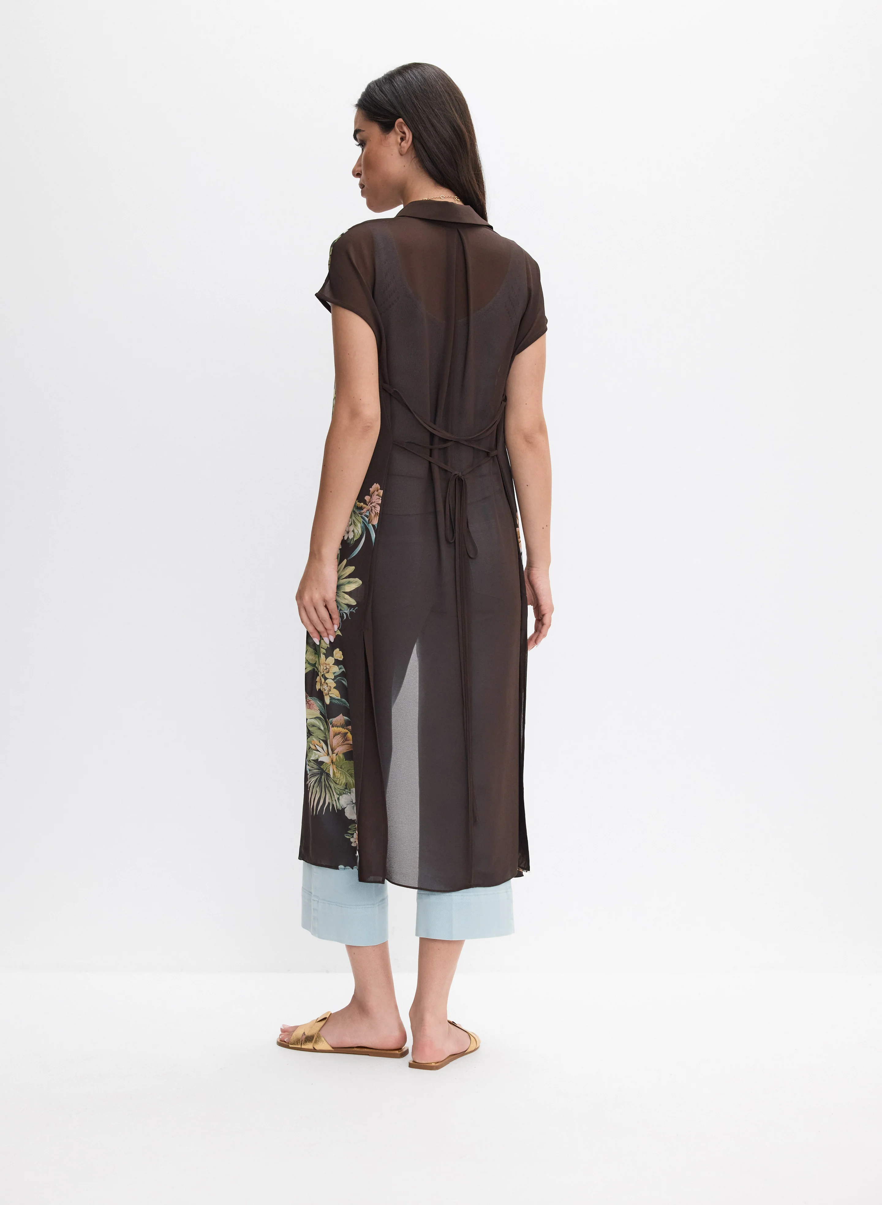 Tropical Print Tunic Blouse - Image 3
