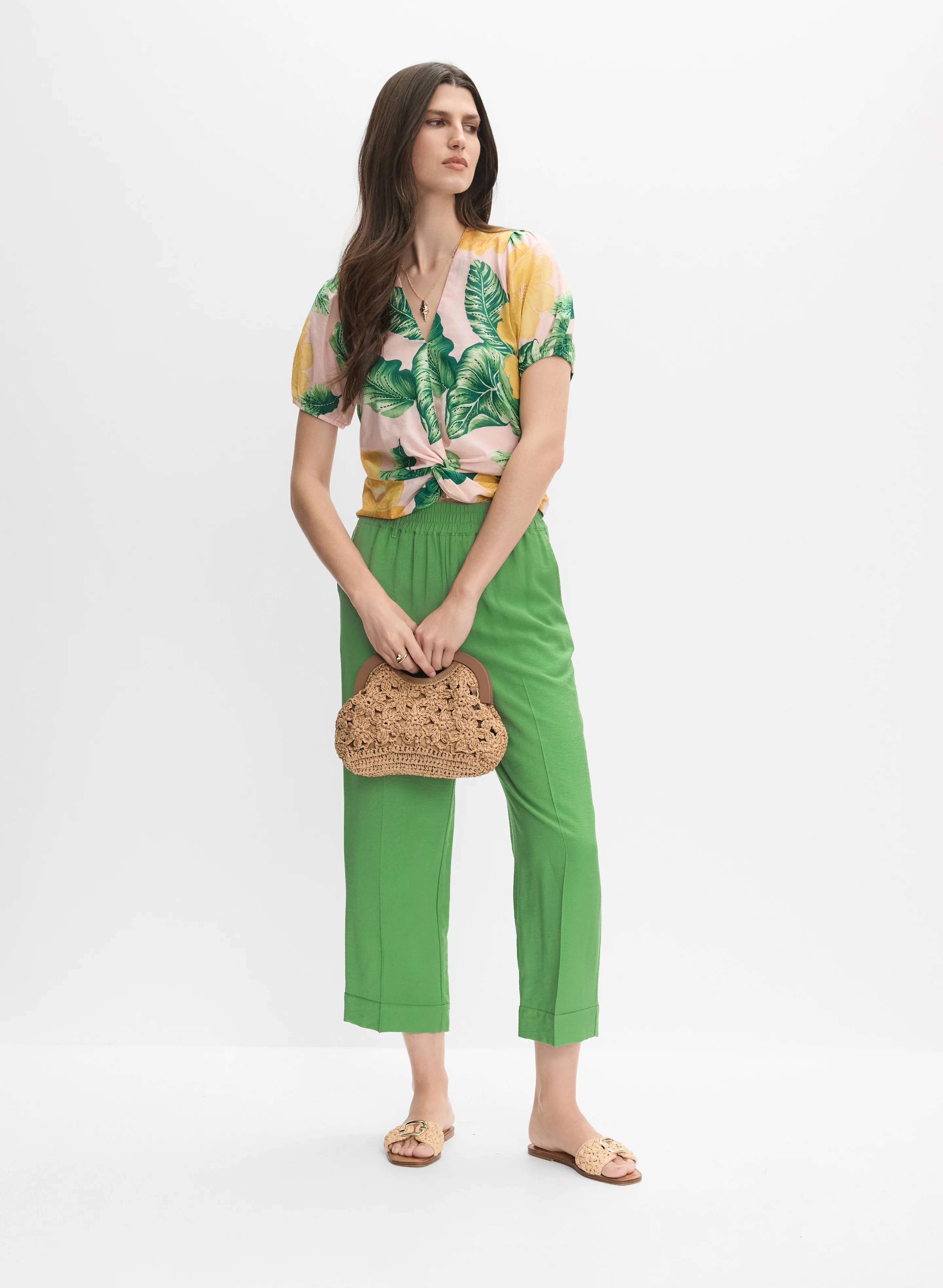 Tropical Twist-Hem Blouse - Image 3