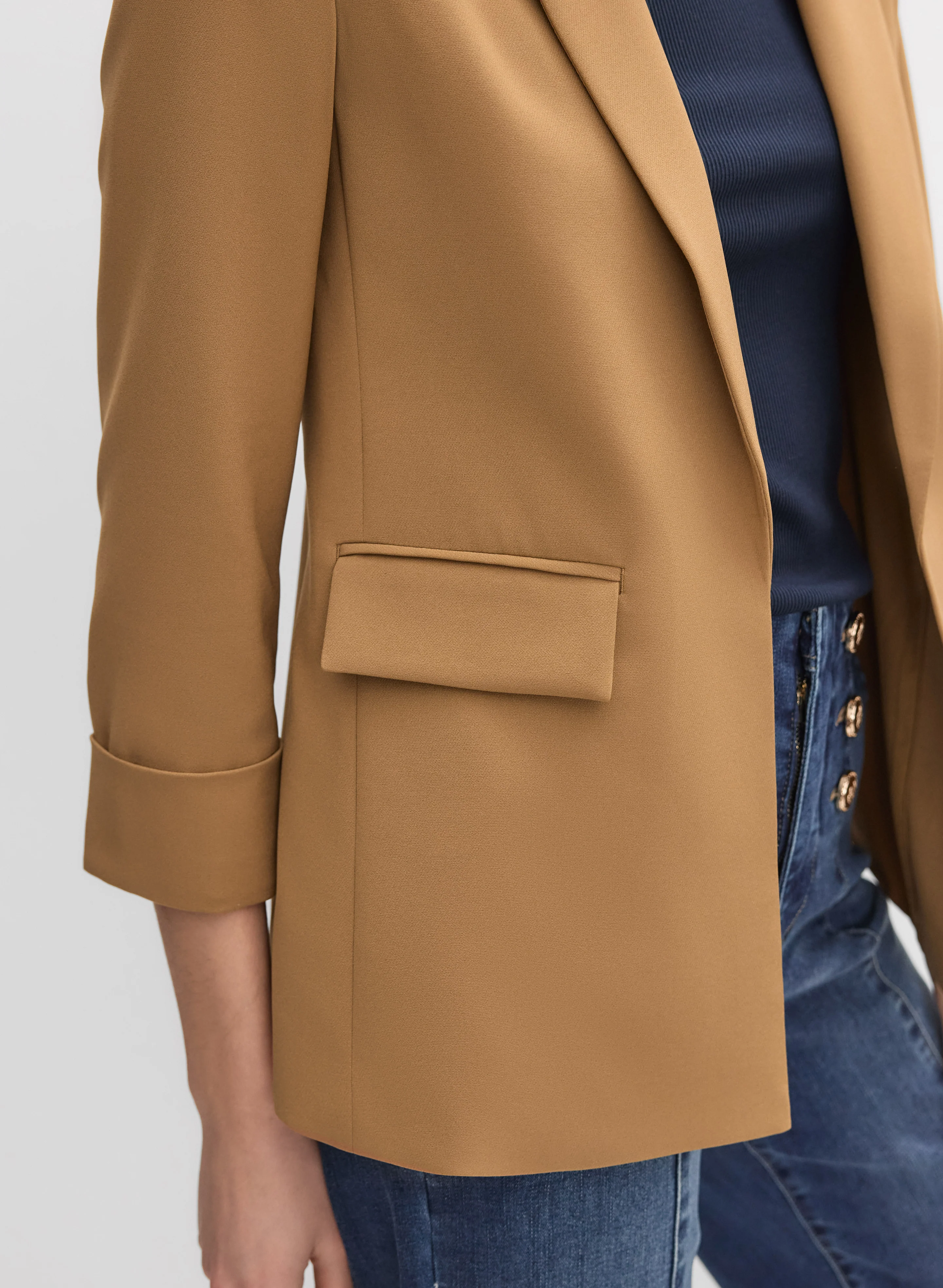 Twill Open Front Blazer - Image 2