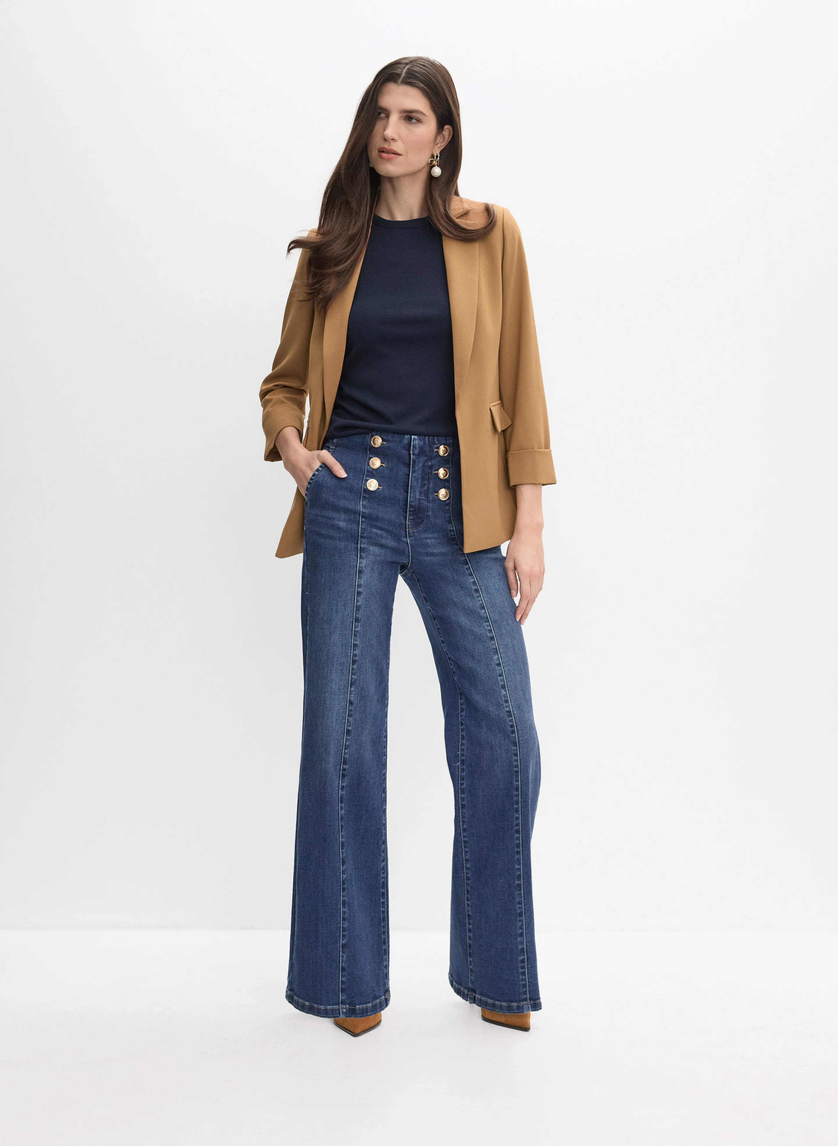 Twill Open Front Blazer - Image 3