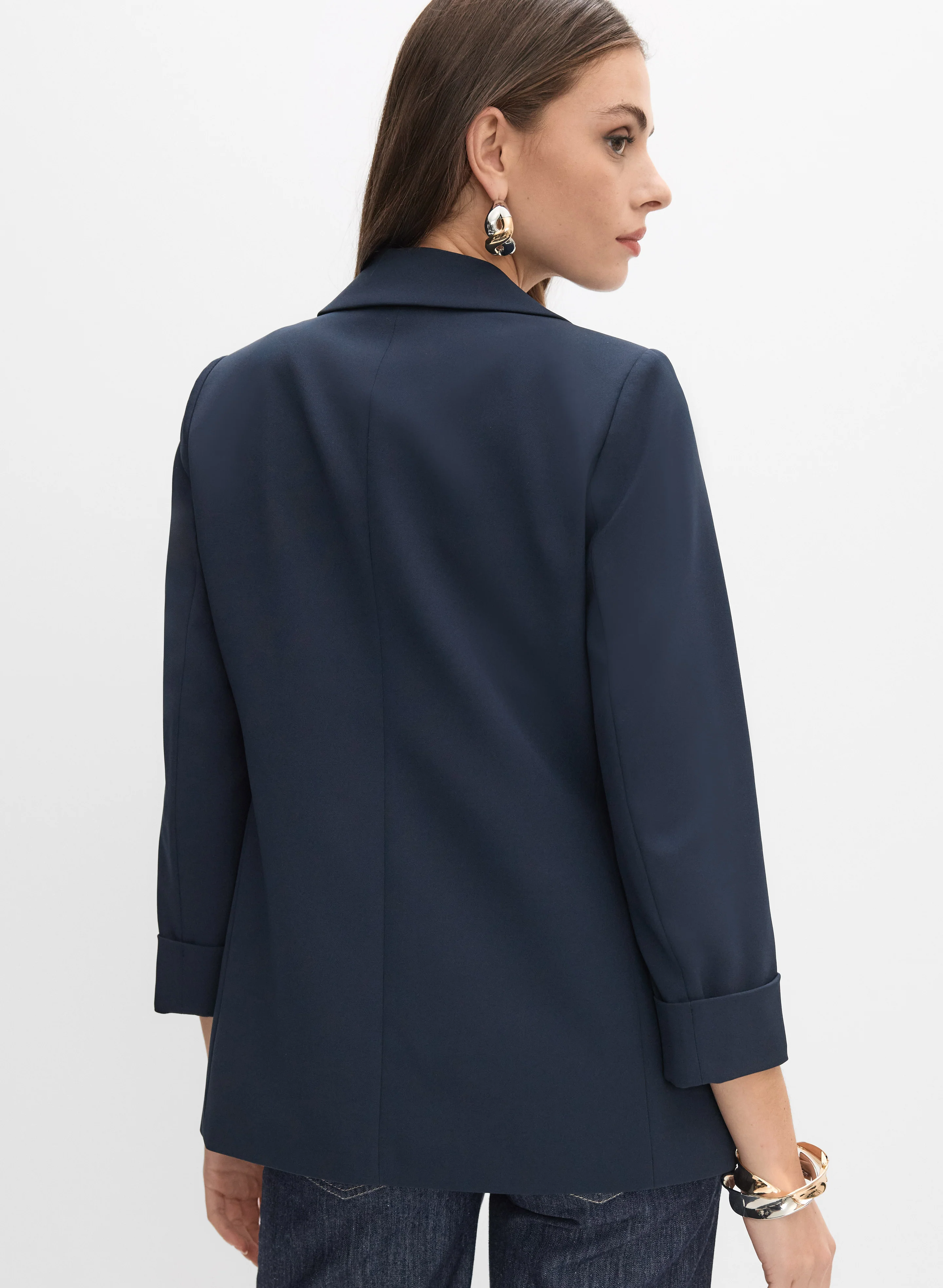 Twill Open Front Blazer - Image 4