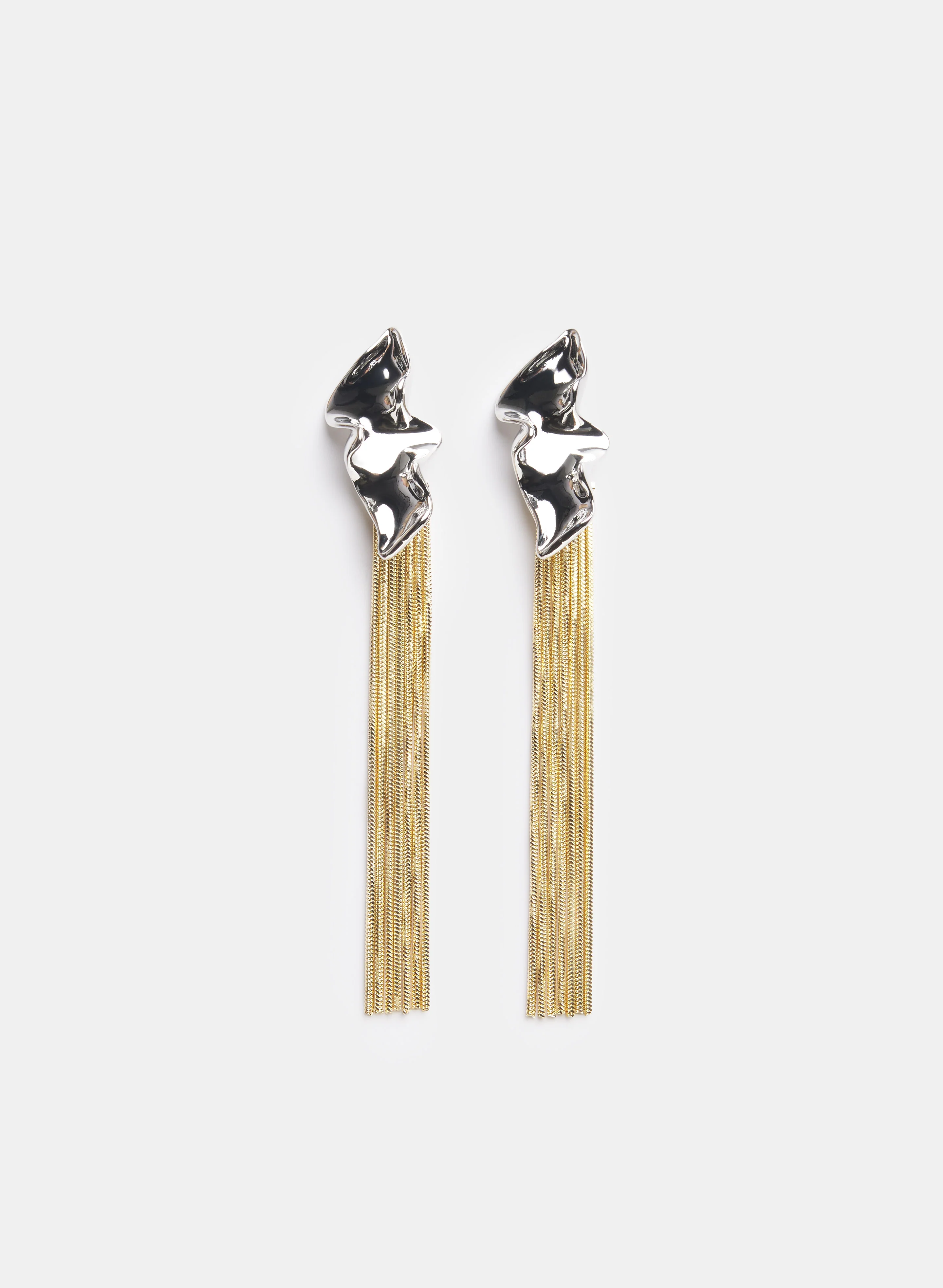 Two-Tone Chain Cascade Earrings