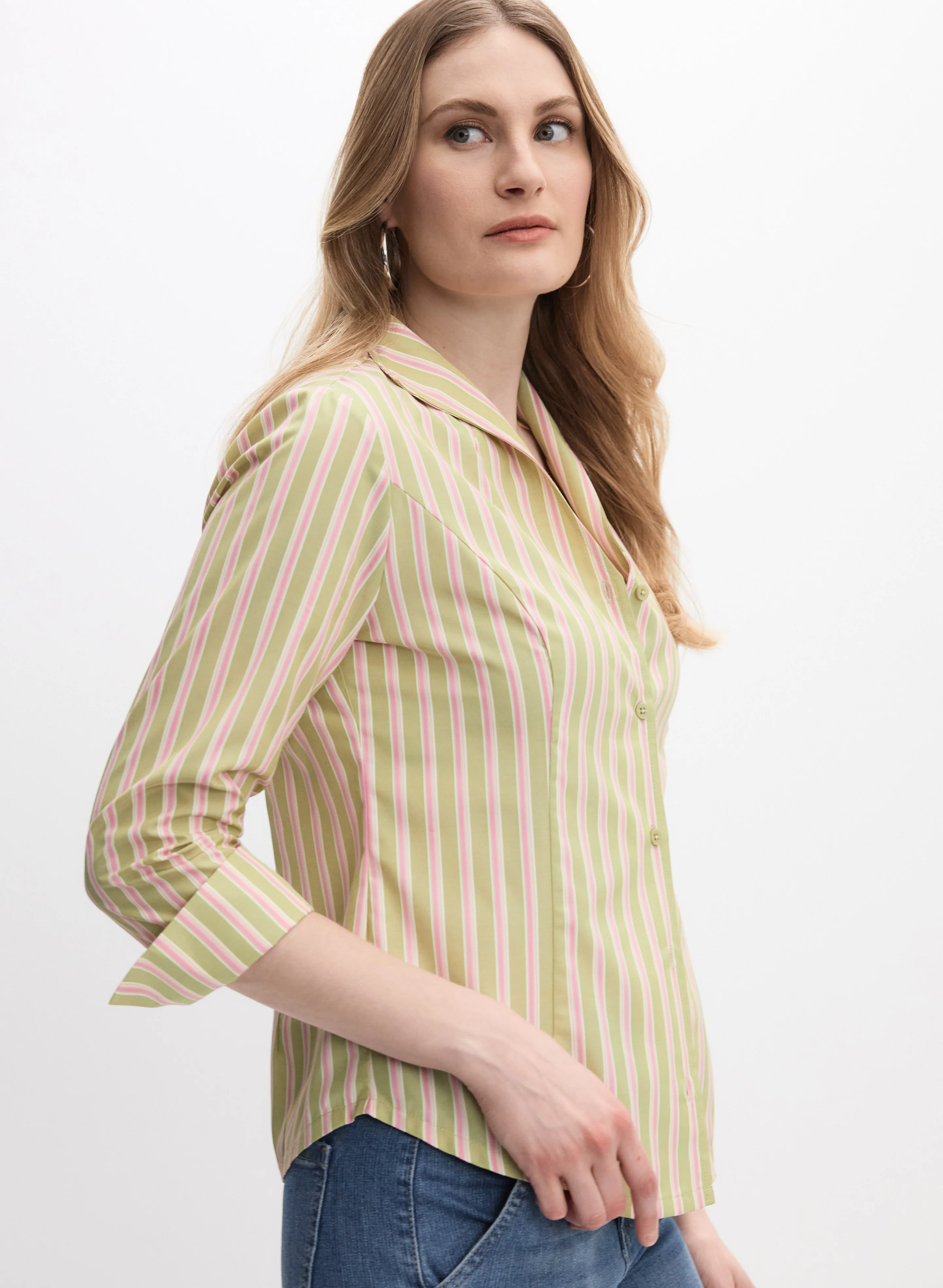 Two-Tone Stripe Blouse - Image 5